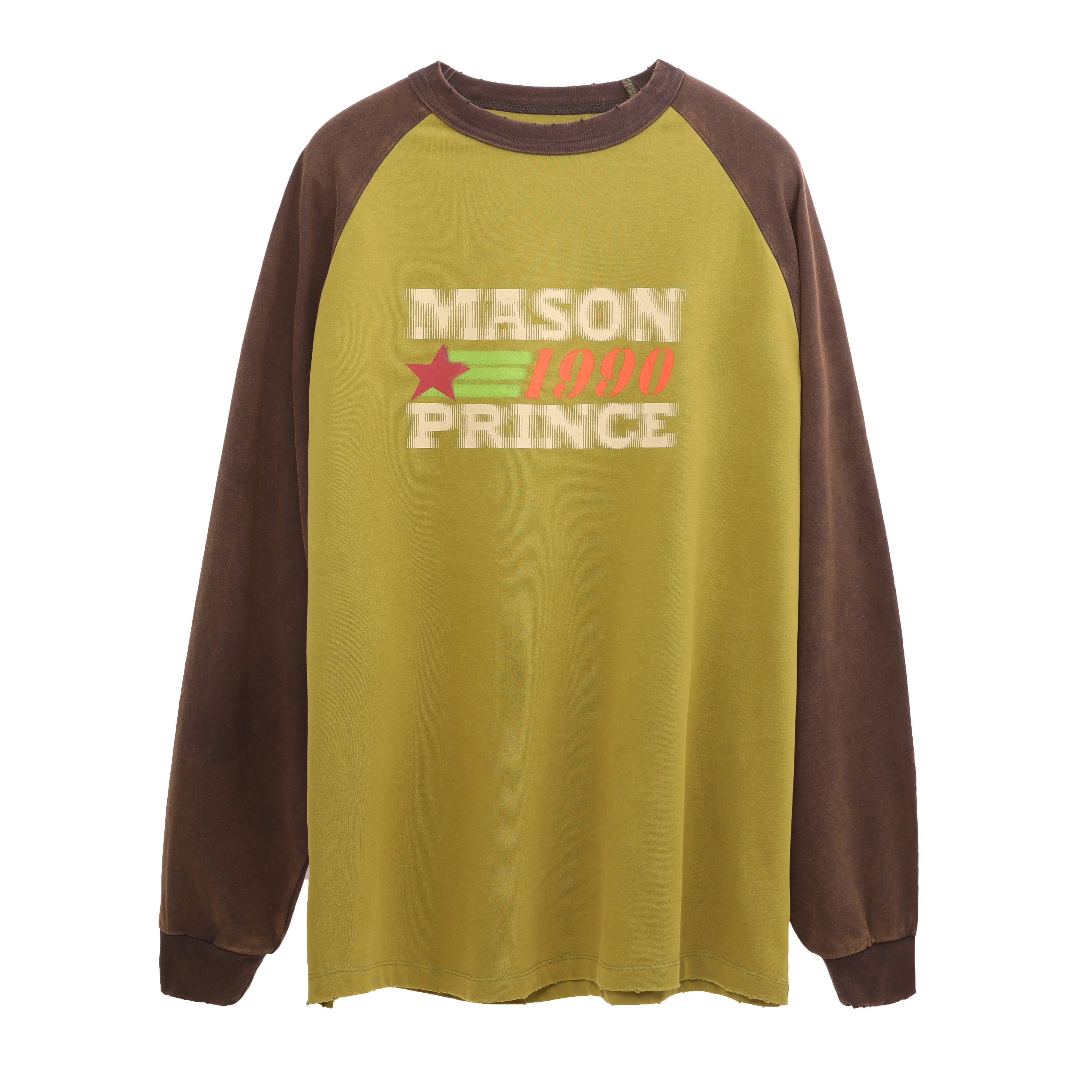 MASONPRINCE Men's Colorblock Star Print Long Sleeve T-Shirt