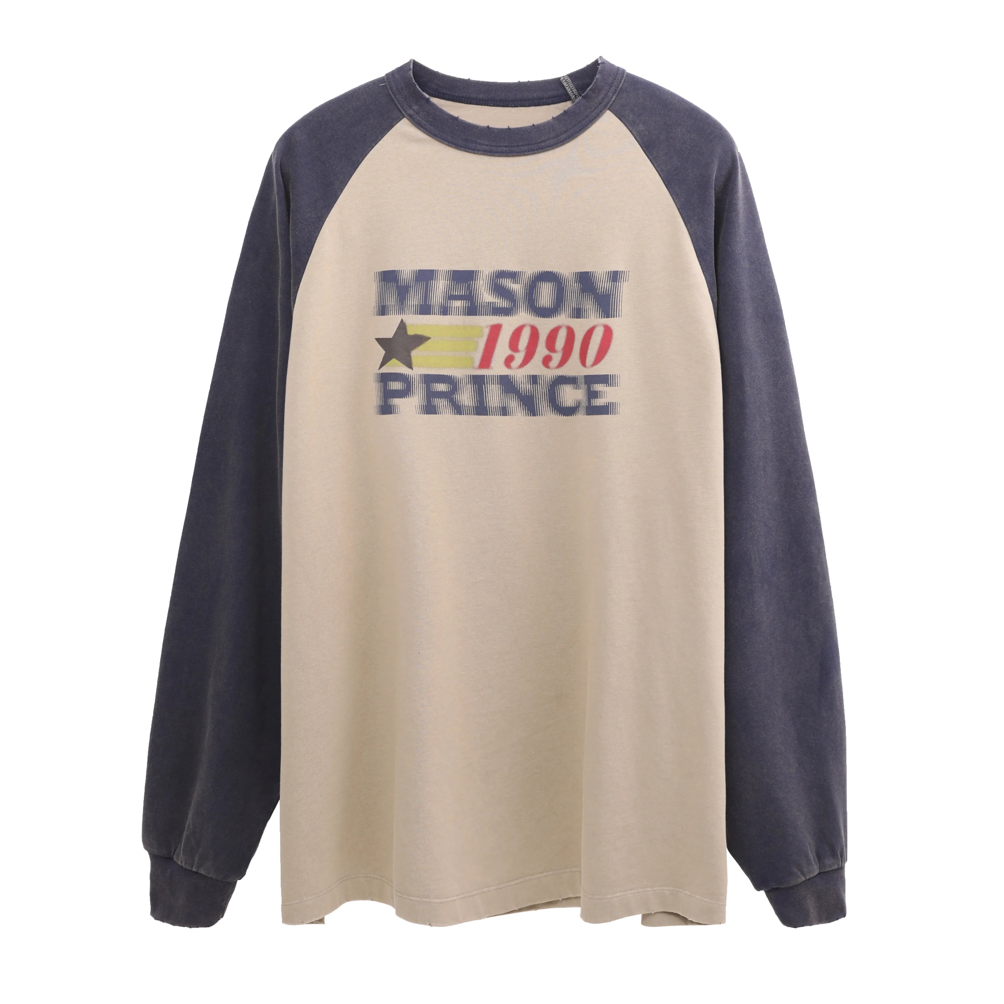 MASONPRINCE Men's Colorblock Star Print Long Sleeve T-Shirt