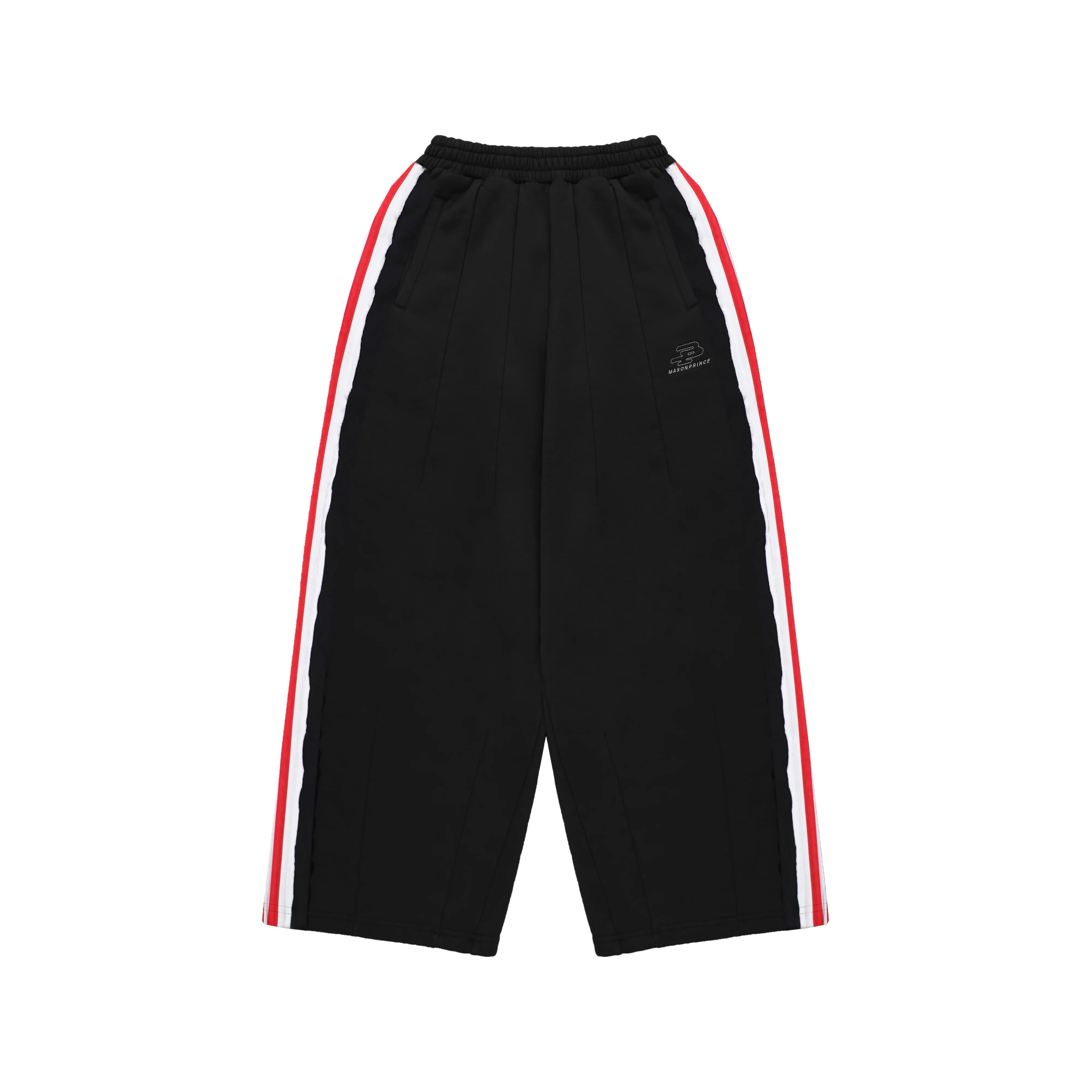 MASONPRINCE Raw Edge Colorblock Four-Stripe Sweatshirt and Sweatpants Set