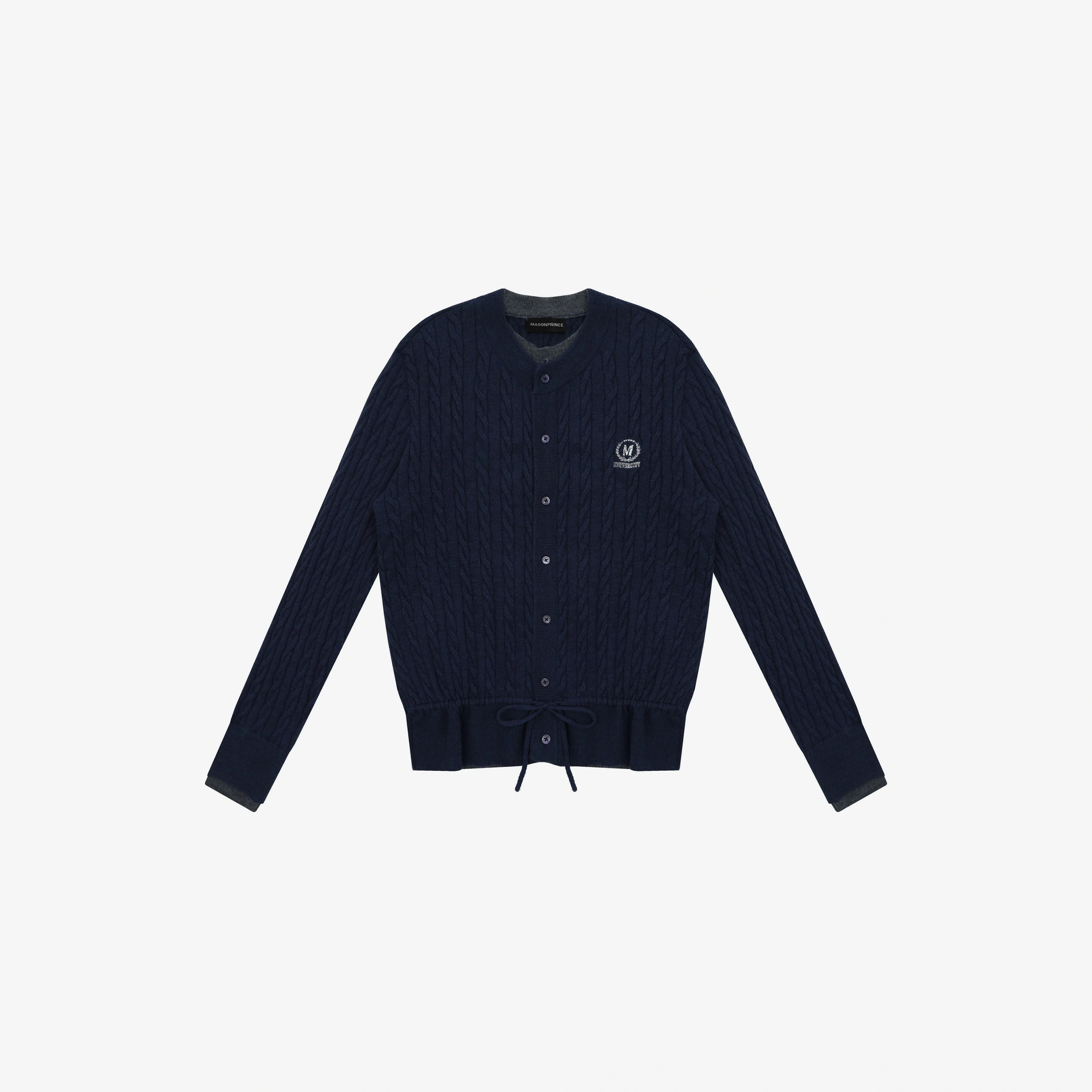 MASONPRINCE Colorblock Cable Knit Cardigan