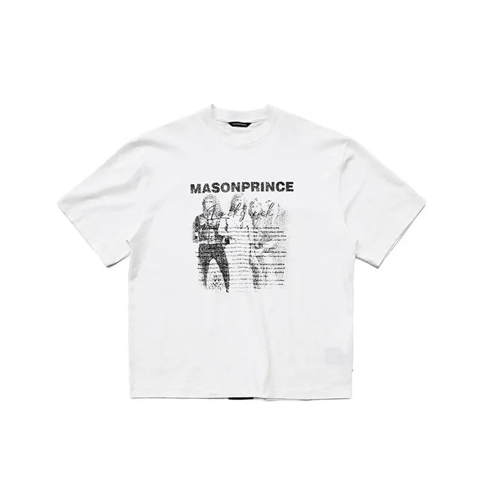MASONPRINCE Men's Washed Graphic Crew Neck T-Shirt