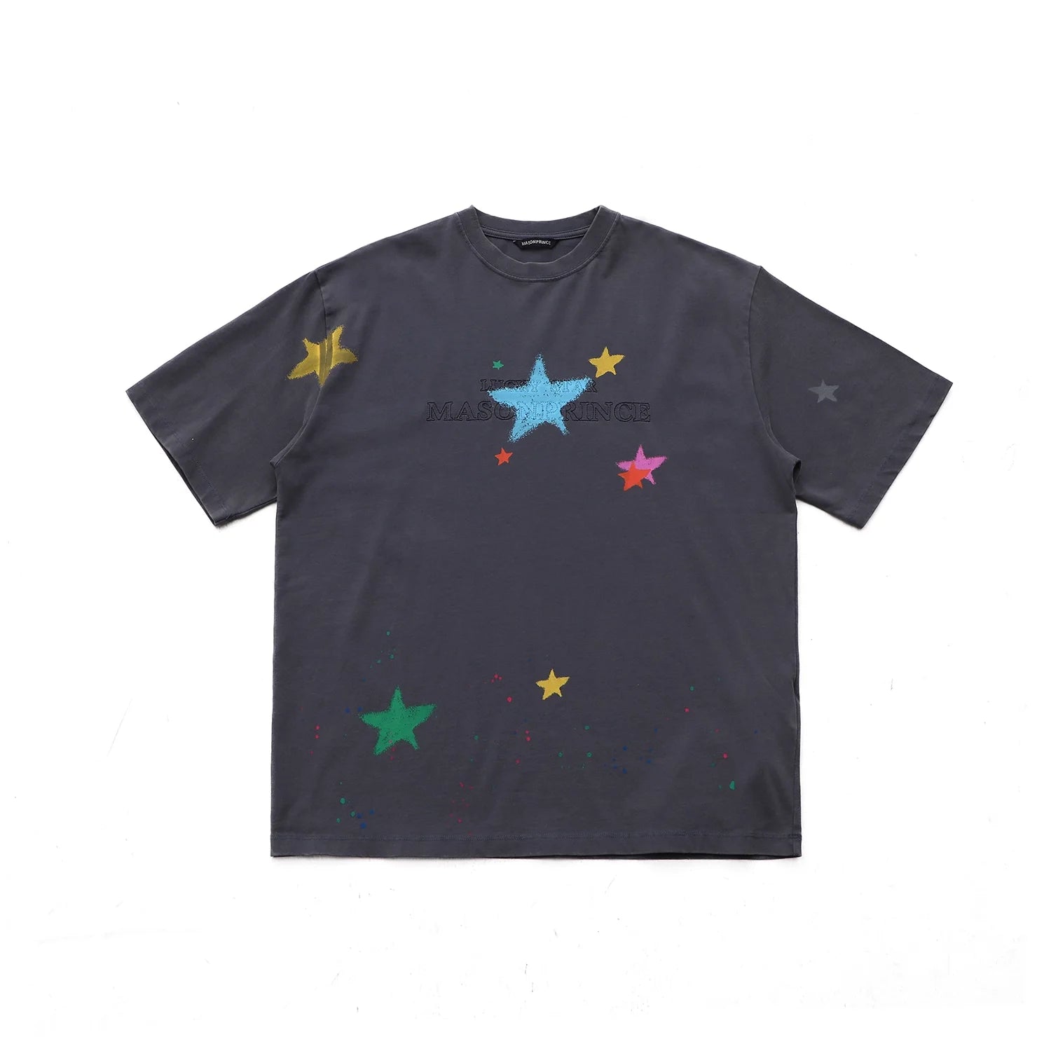 MASONPRINCE Men's Star Print Short Sleeve Cotton T-Shirt