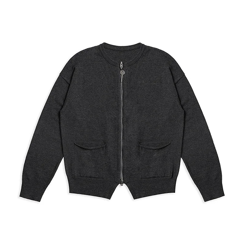 MASONPRINCE Relaxed Fit Wool-Blend Crew Neck Cardigan