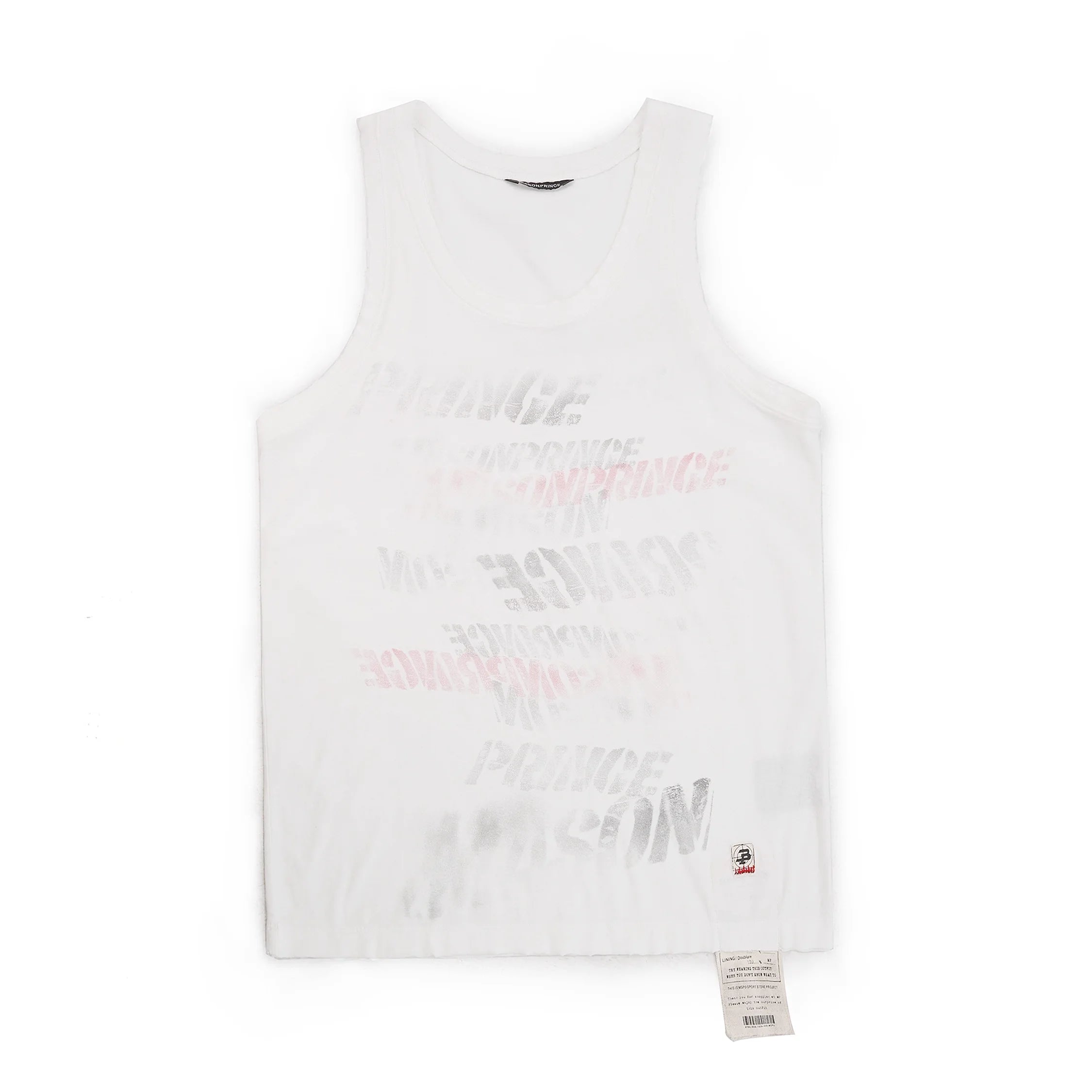 MASONPRINCE Graffiti Print Cotton-Linen Tank Top
