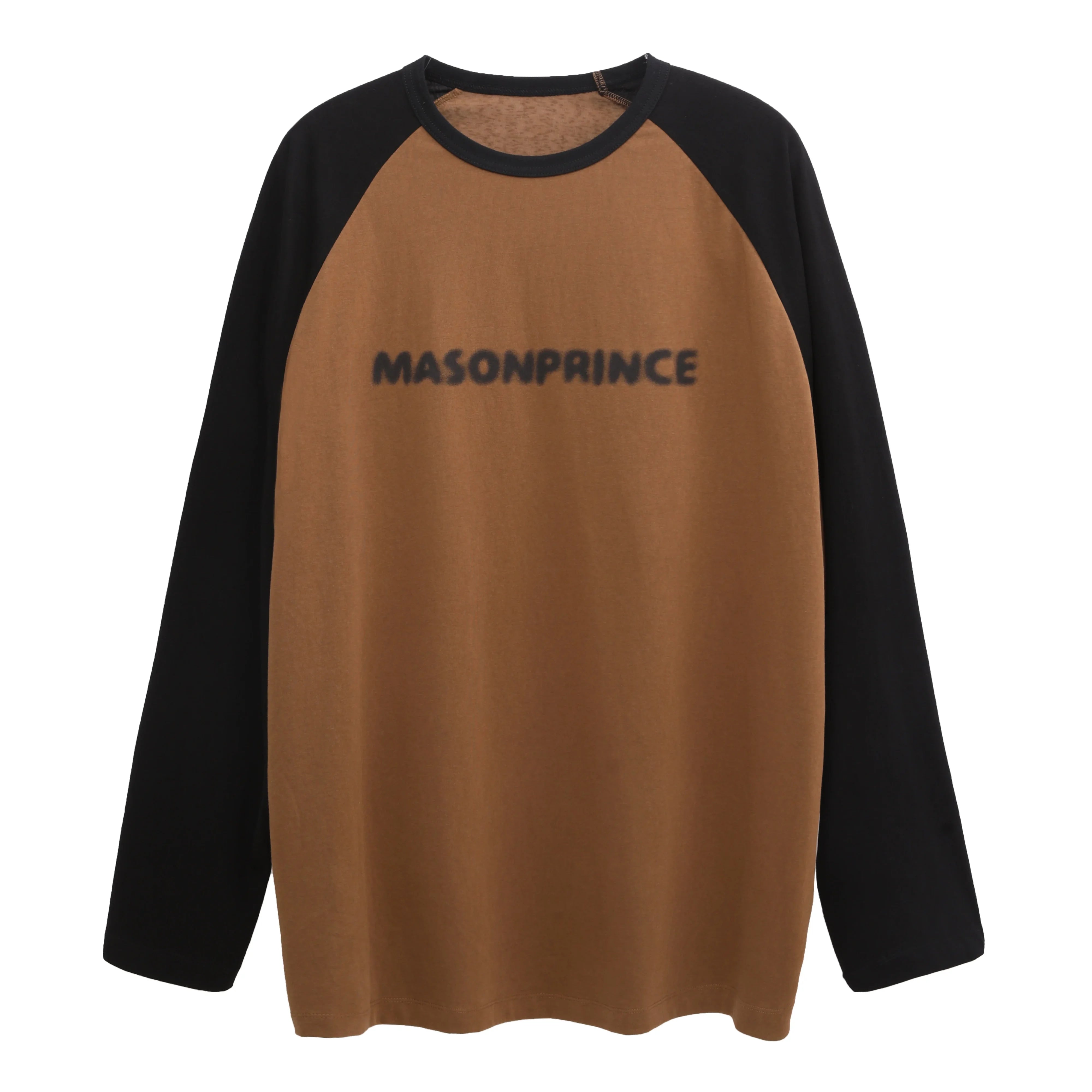 MASONPRINCE Men's Two-Tone Long Sleeve Raglan T-Shirt - Casual Oversized Fit