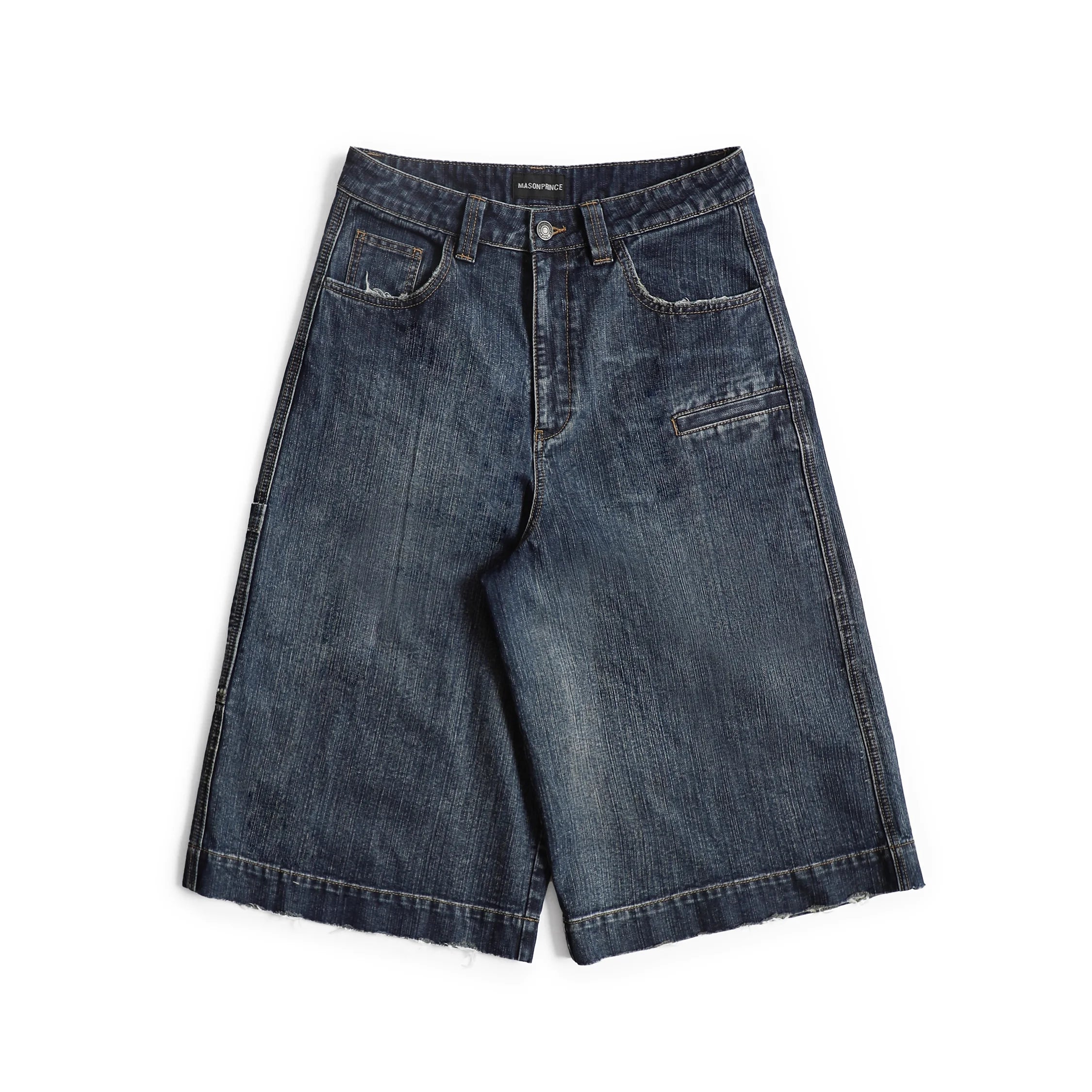 MASONPRINCE Unisex Cropped Cargo Denim Pants