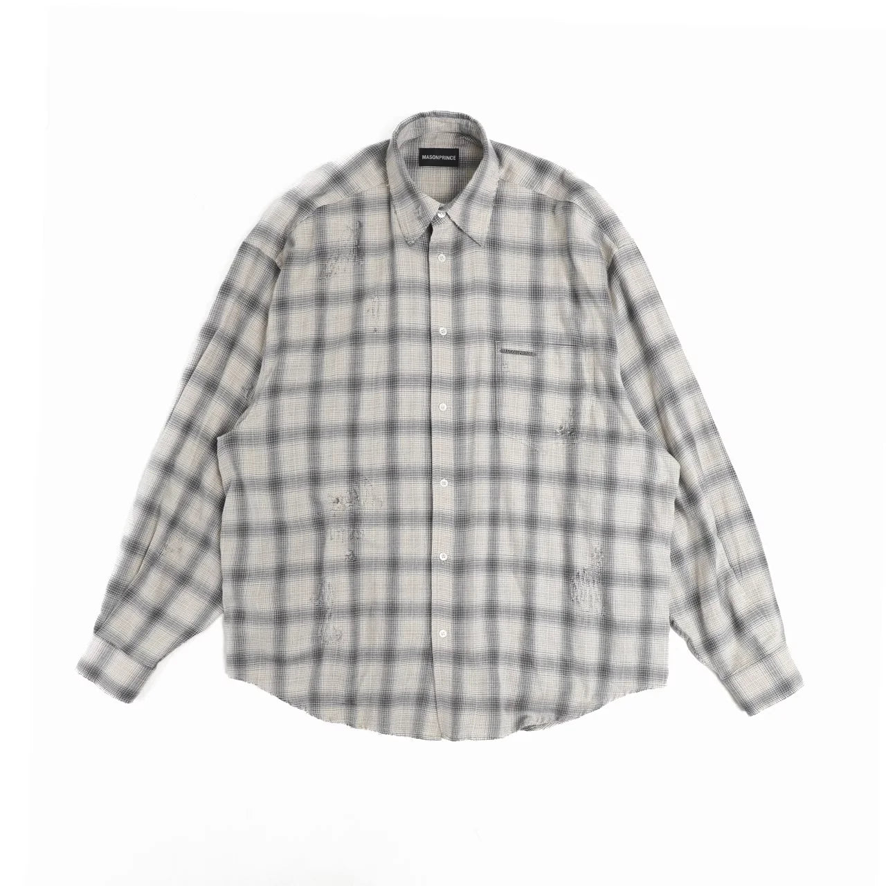 MASONPRINCE Men's Brushed Plaid Oversized Shirt