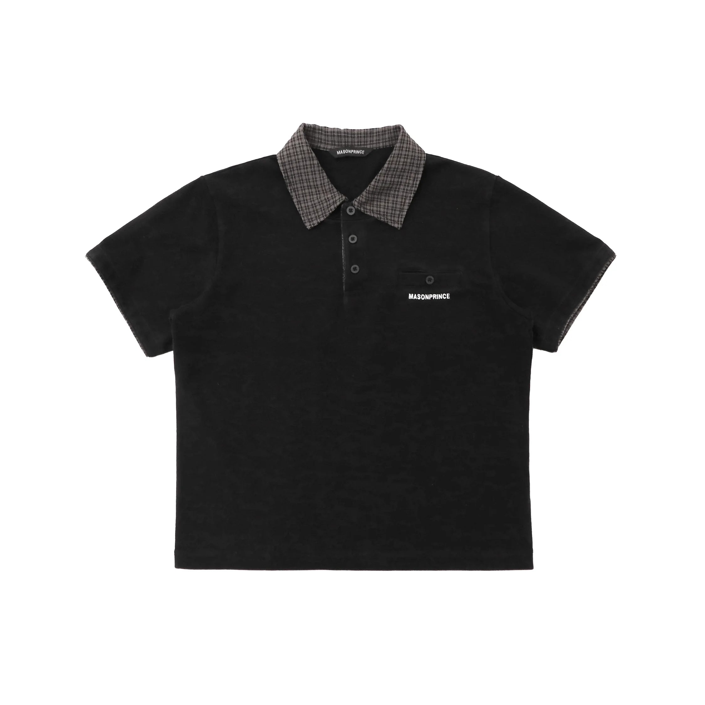 MASONPRINCE Plaid-Trim Piqué Cotton Polo - Loose/Fitted Styles