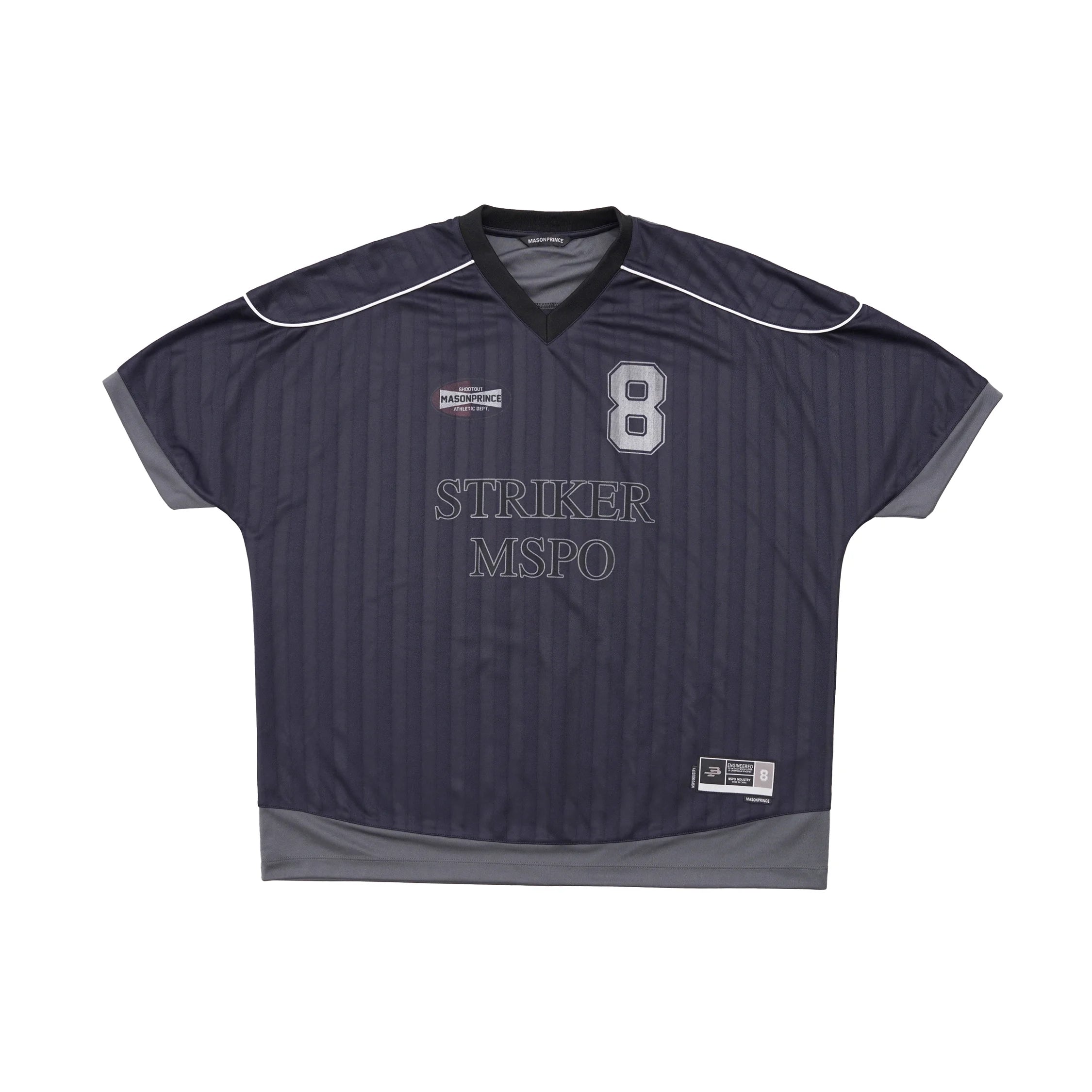 MASONPRINCE No. 8 Oversized V-Neck Sports Jersey - Navy