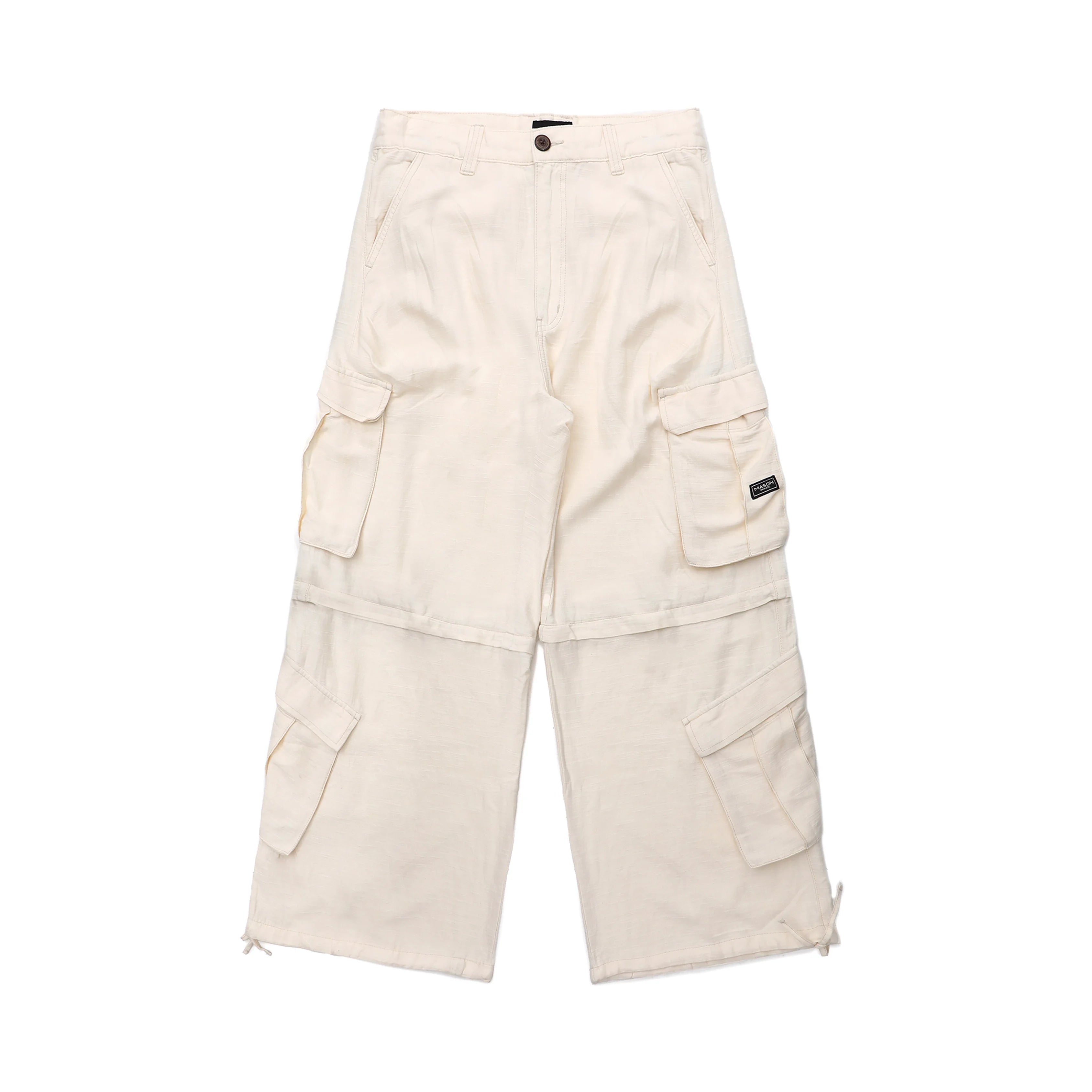 MASONPRINCE Cotton-Linen Convertible Utility Cargo Pants