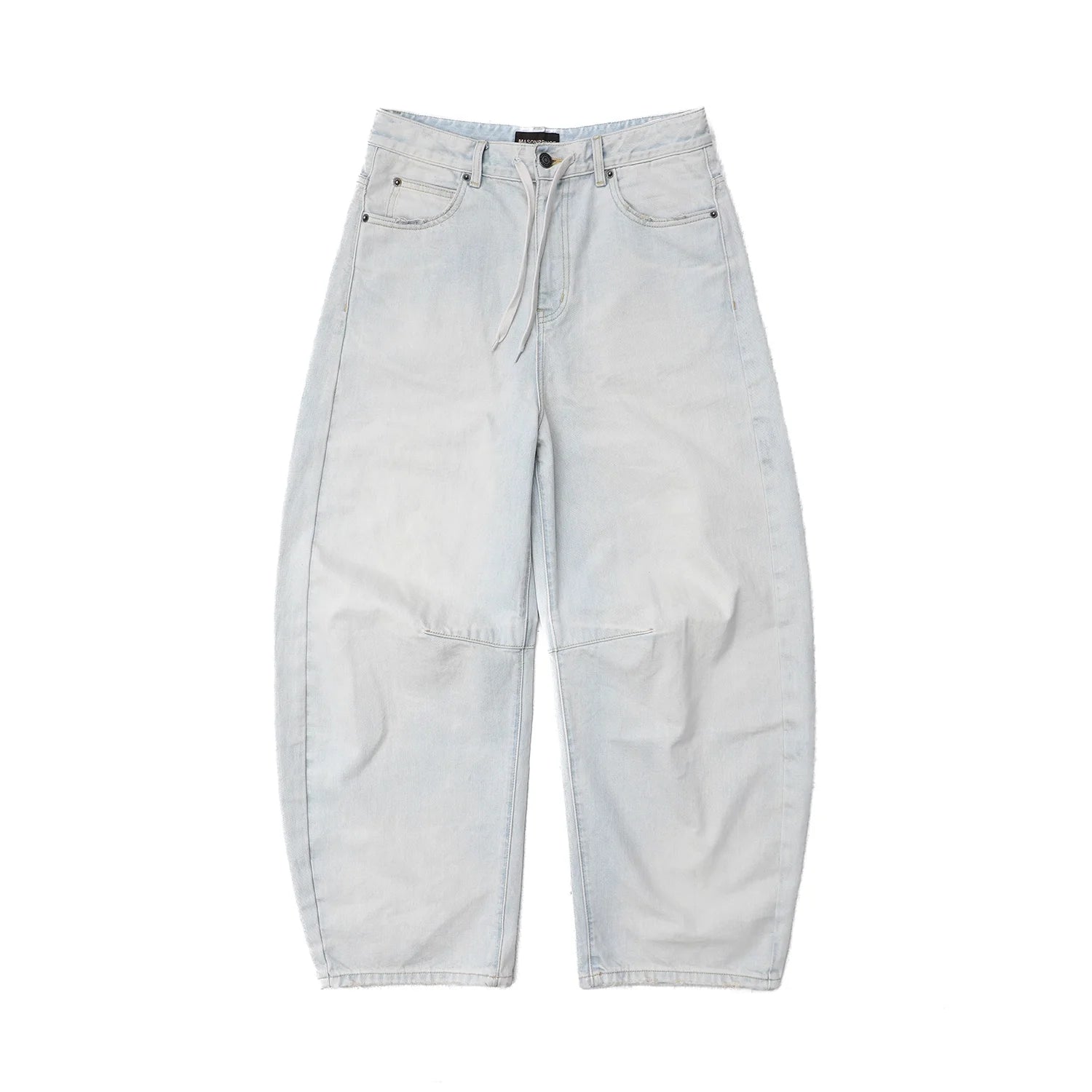 MASONPRINCE Men's Wide-Leg Drawstring Denim Pants