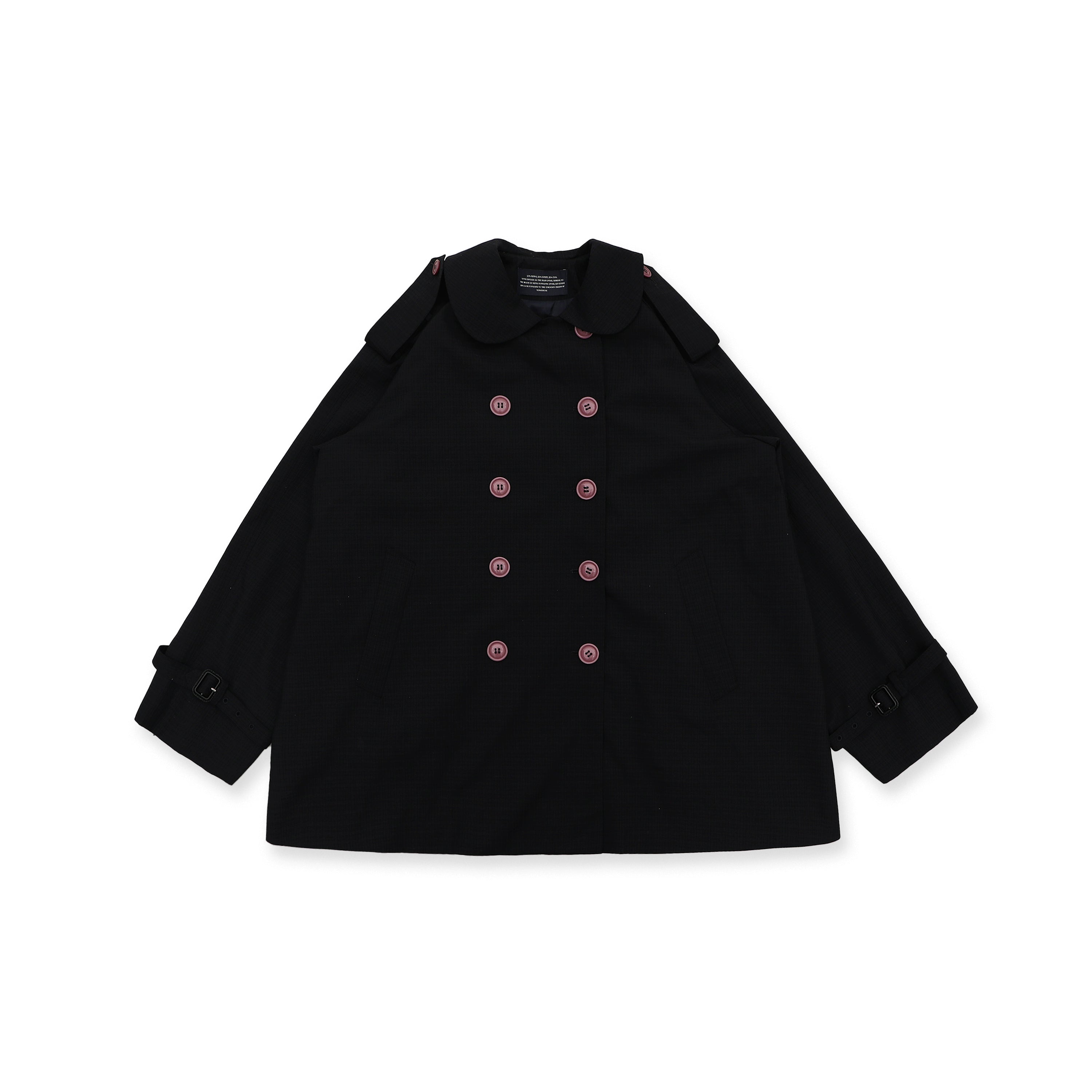 MoroMoro Classic Wool Doll Collar Jacket in Navy Blue