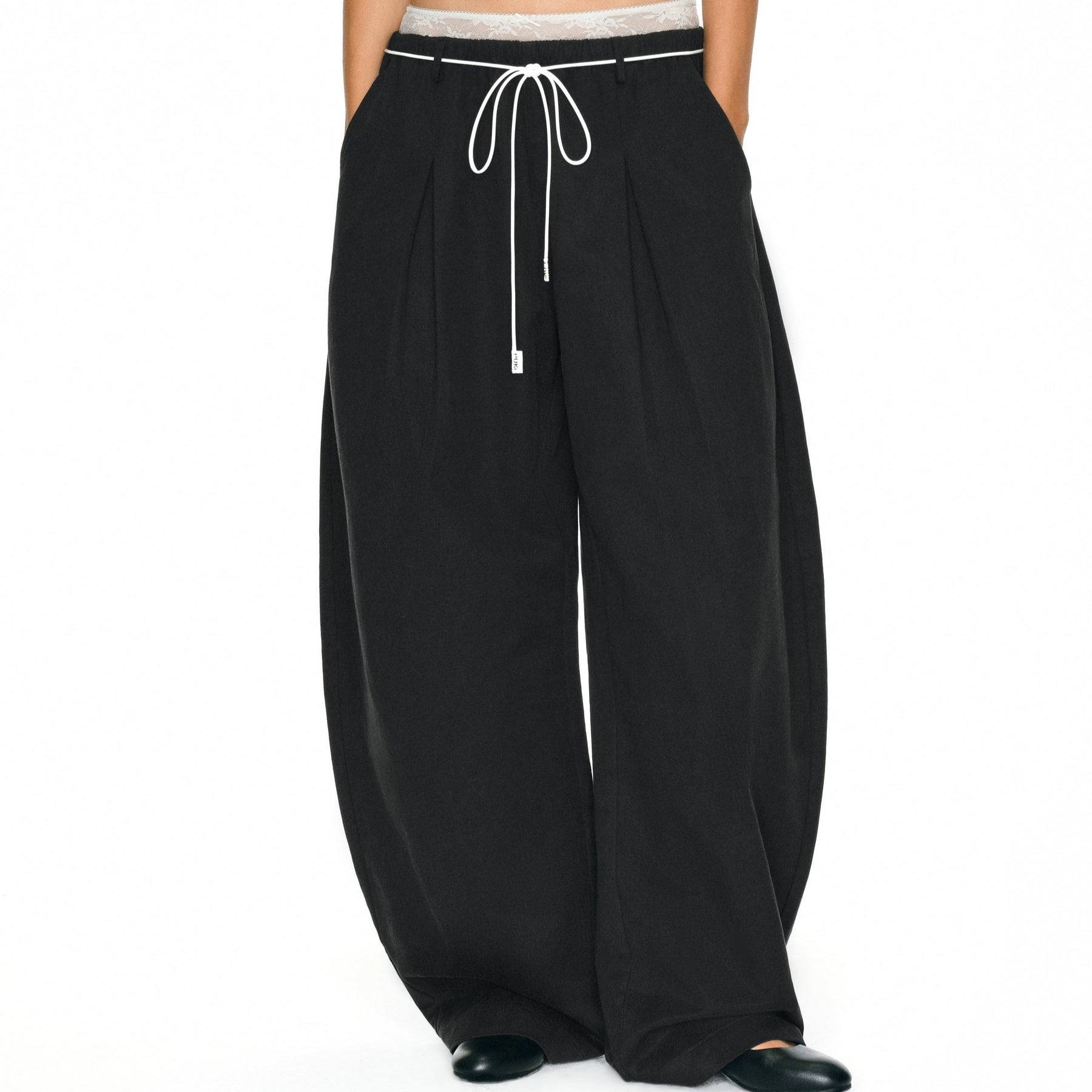 Puki Puki Casual Double Waist Slouchy Pants