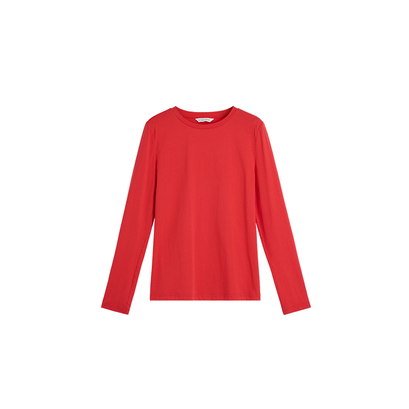 Alright Then Cotton and Silk Round Neck Basic Top