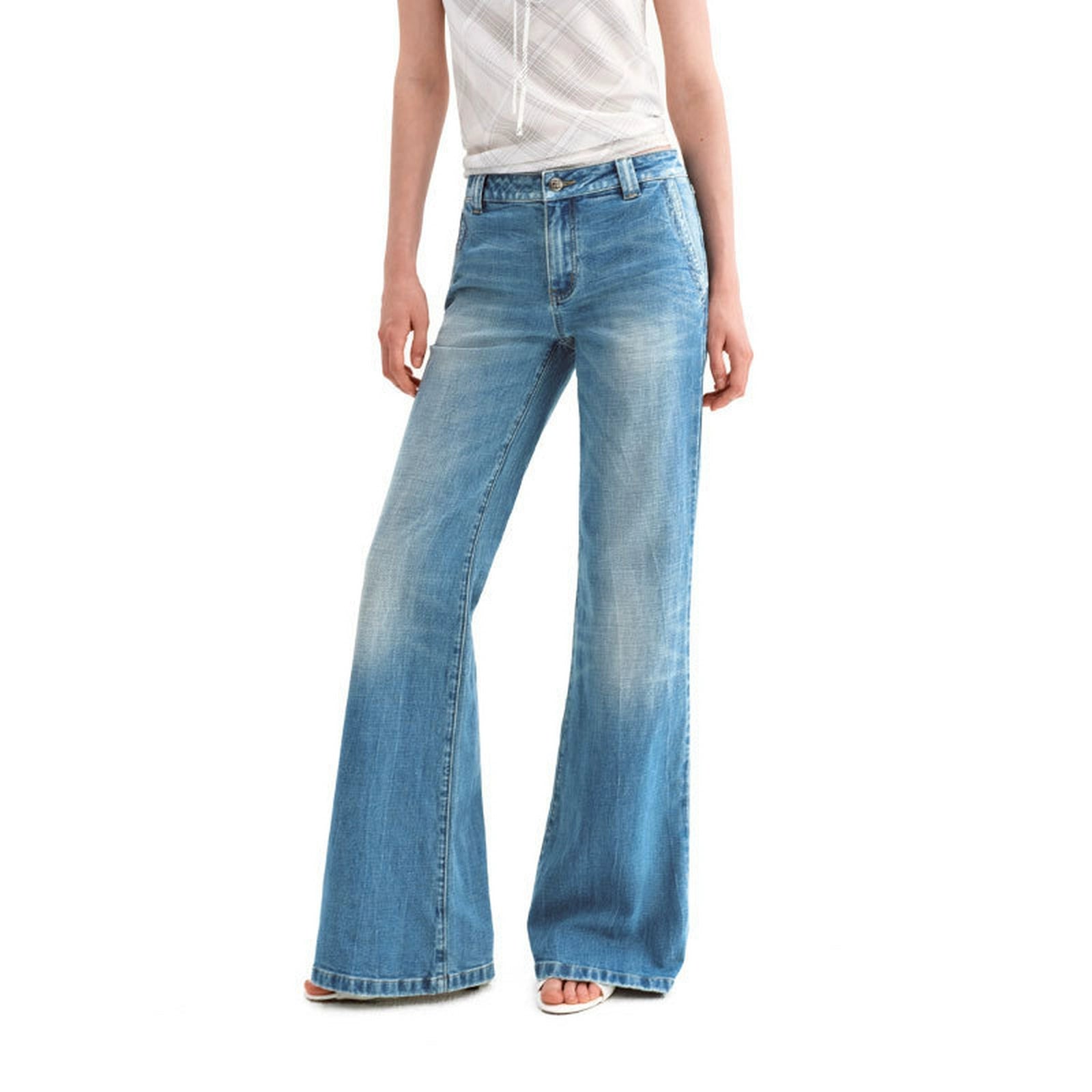 Puki Puki Classic Washed Mid-Low Rise Denim Trousers