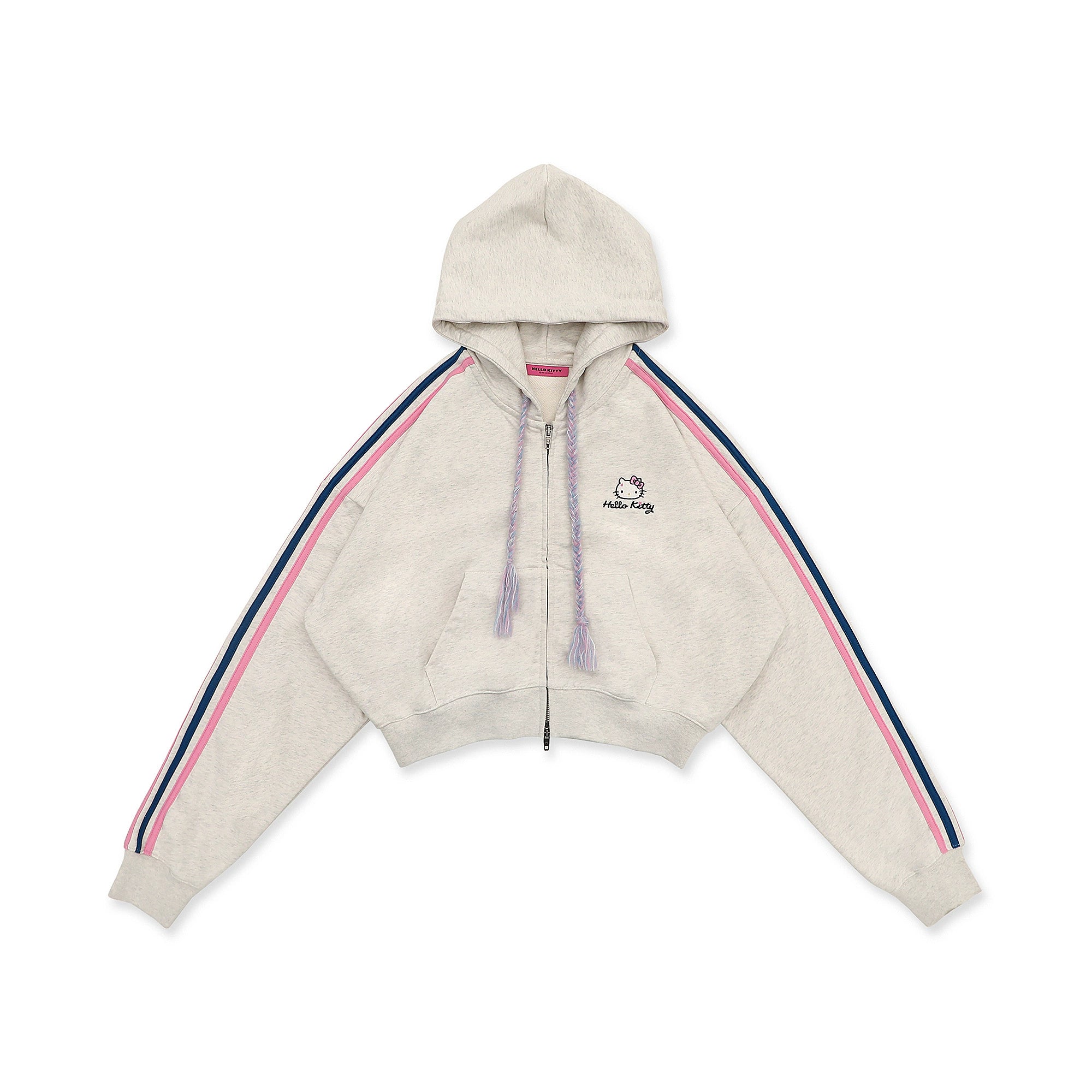 MoroMoro Hello Kitty Color Block Cropped Hoodie