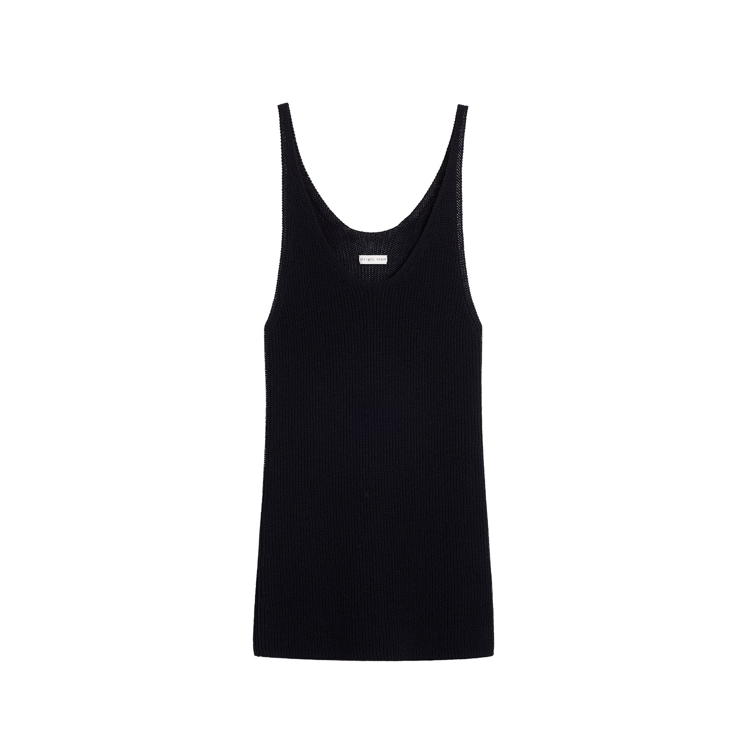Alright Then Tri-Color U-Neck Knit Tank Top