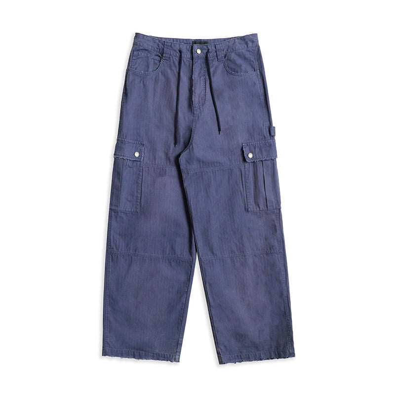 Mason Prince Customized French Blue Work Pants with Large Pockets