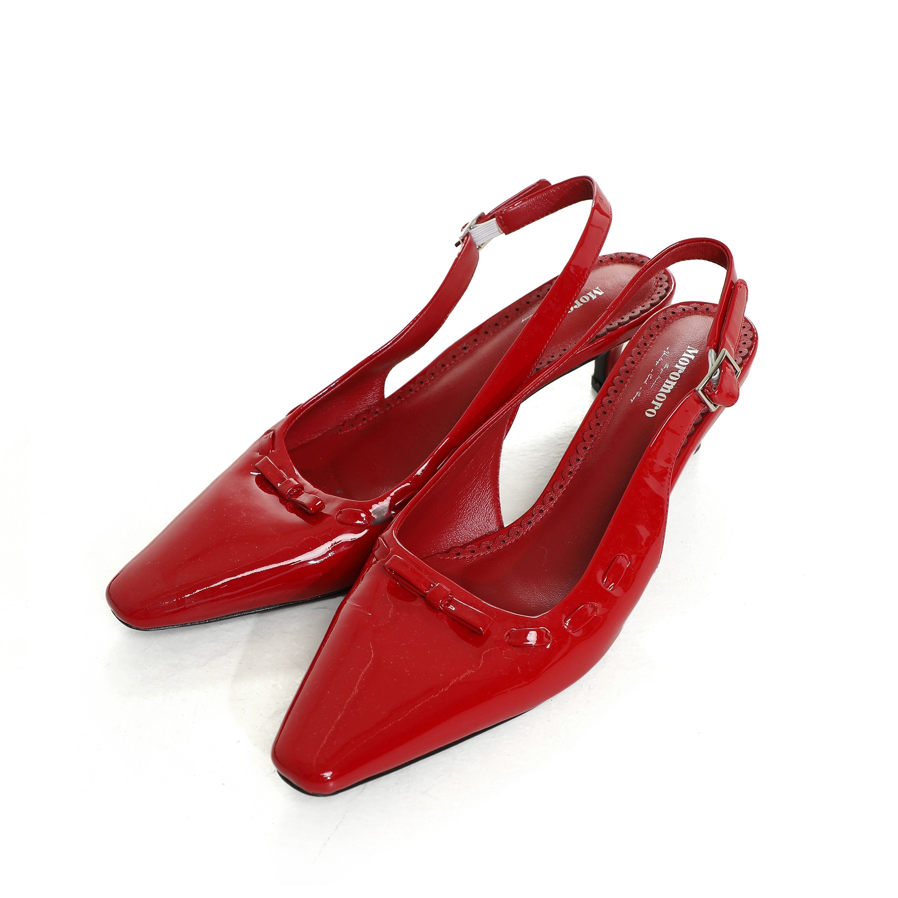 Moromoro Stylish Patent Leather Slingback Heels