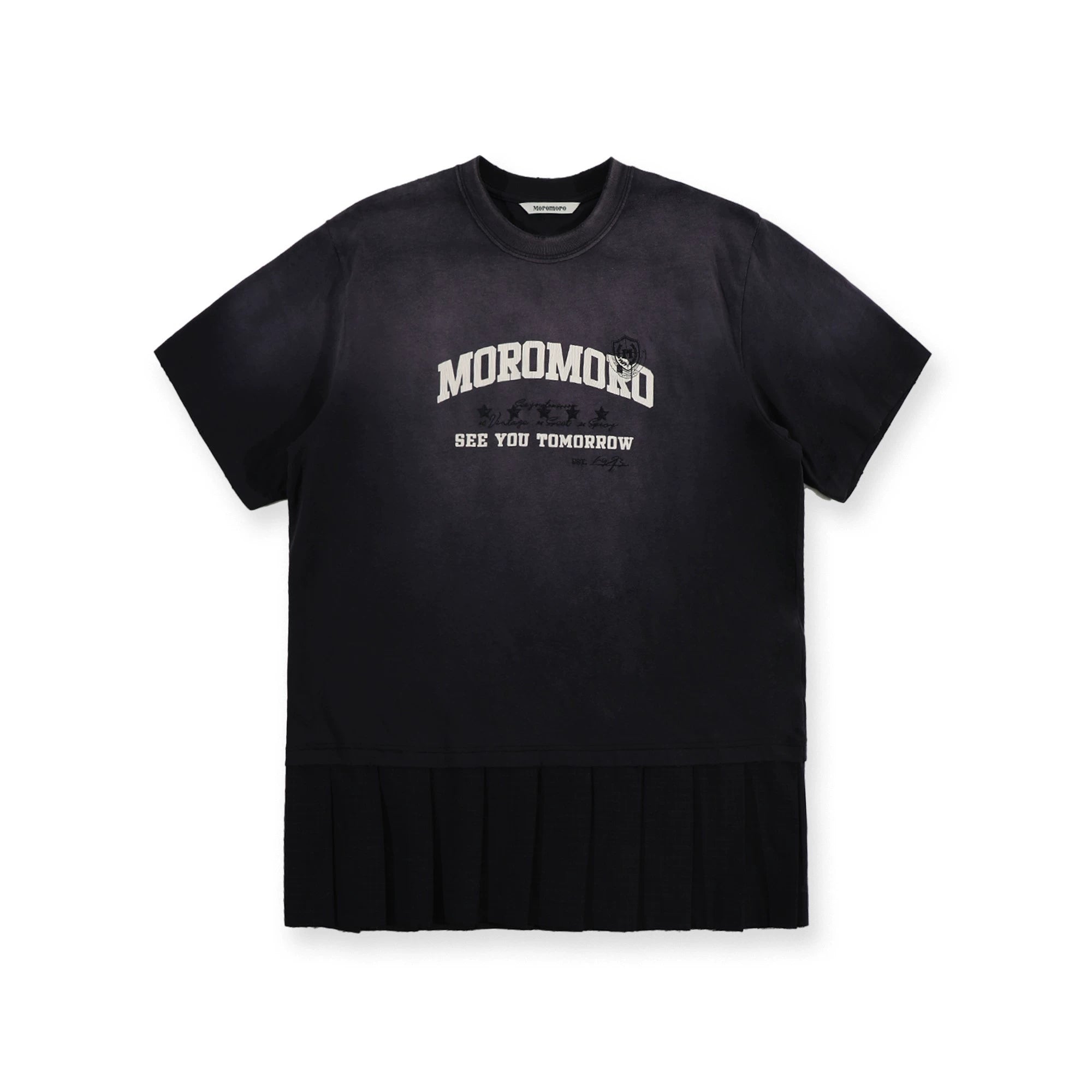 MoroMoro Spray Gradient T-Shirt with Plaid Hem