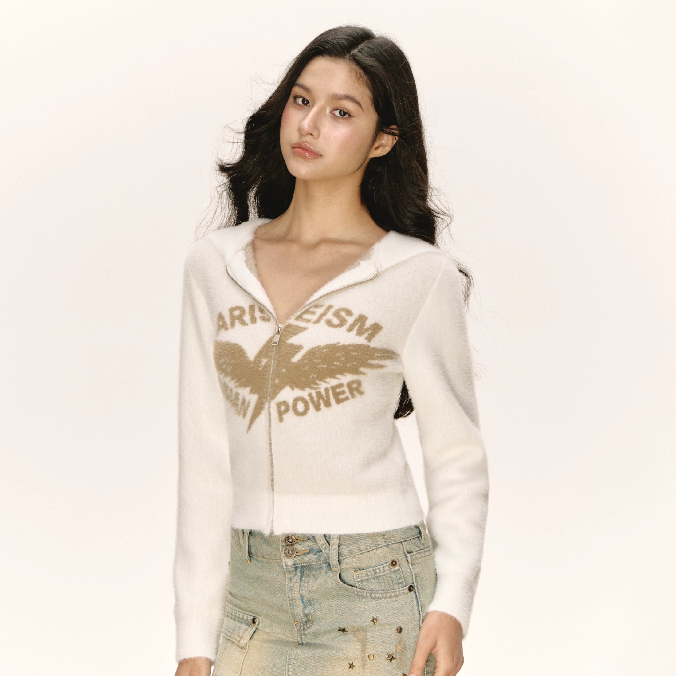 Ariseism Vintage-Inspired Beige Short Jacket