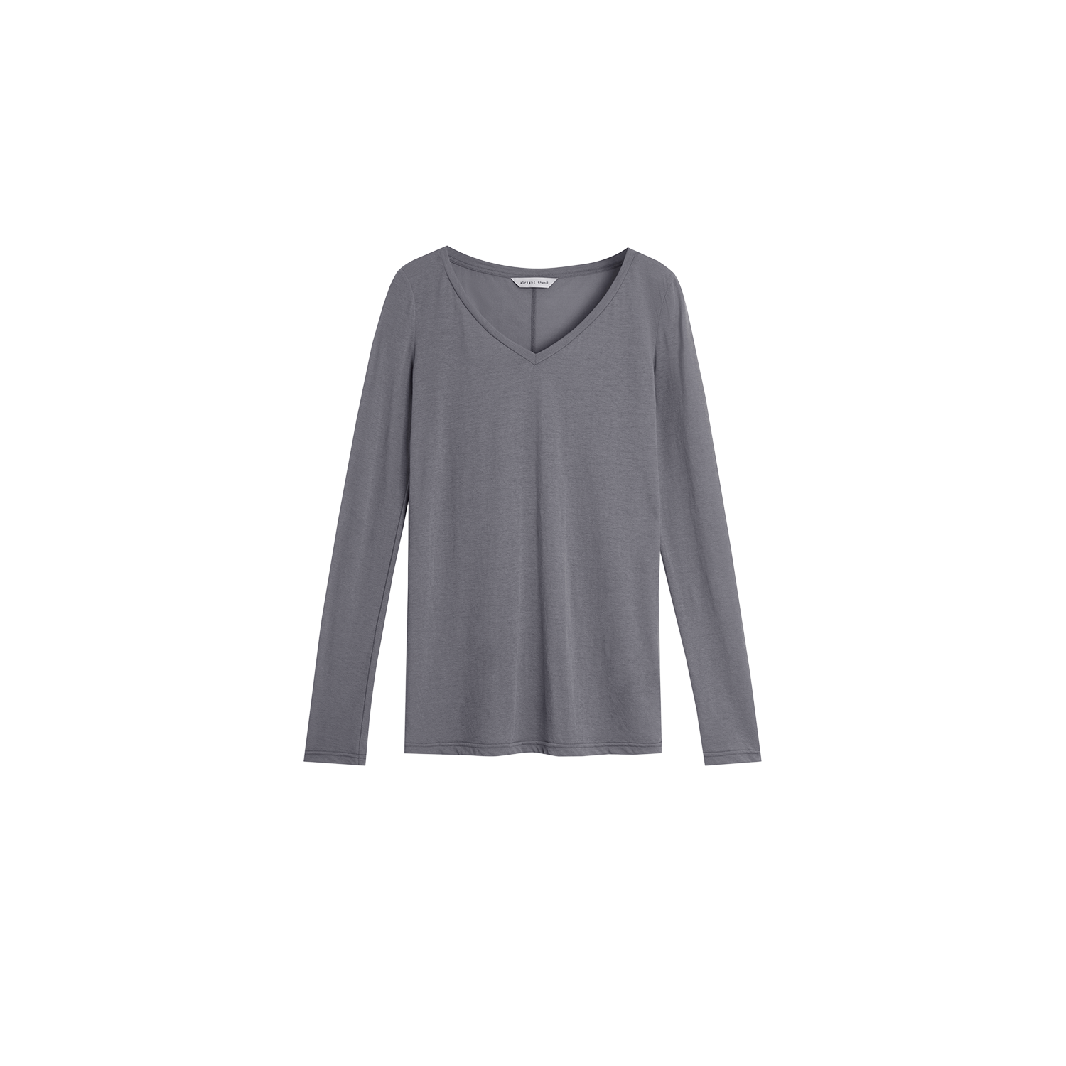 Alright Then Casual Multicolor V-Neck Long Sleeve T-Shirt