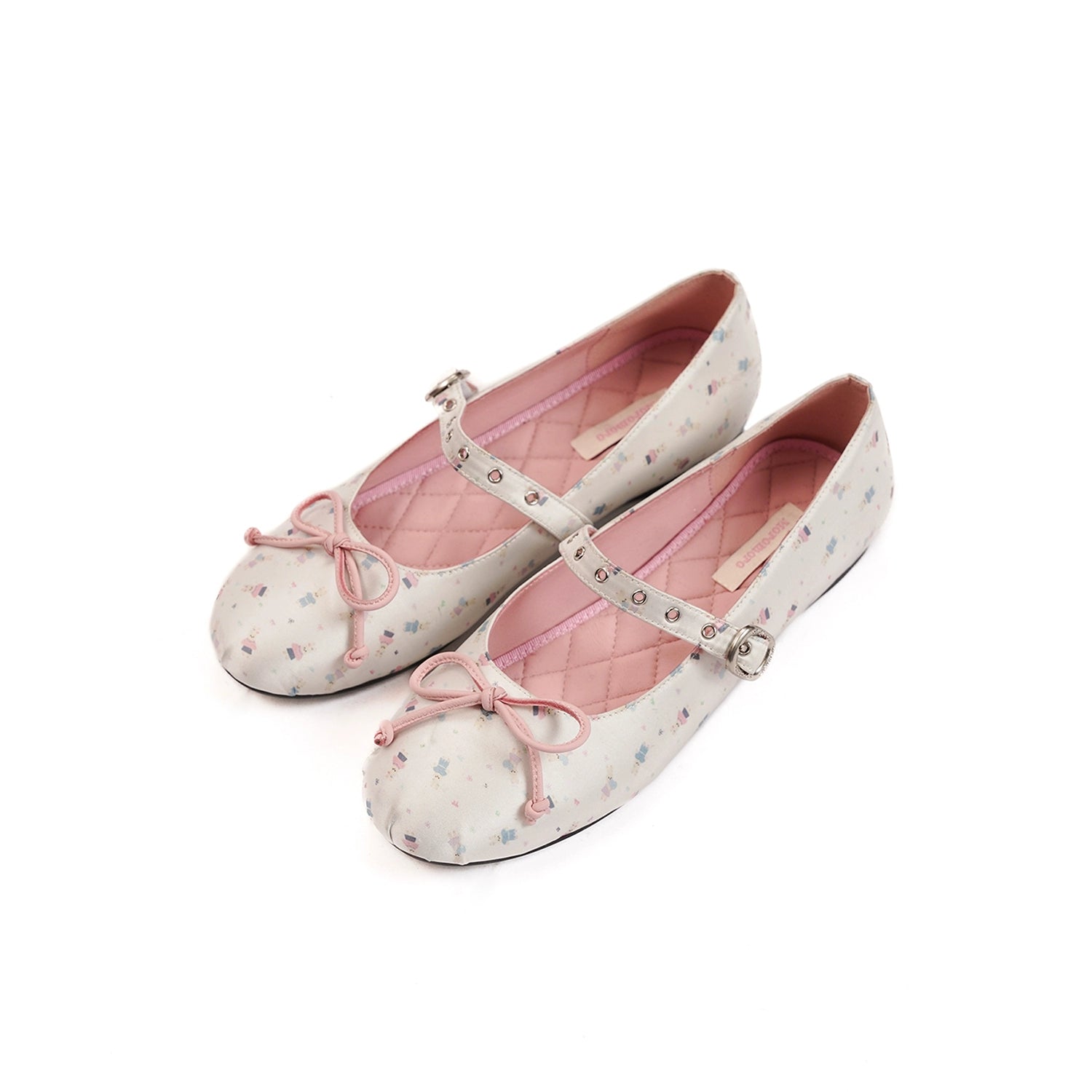 MoroMoro Cute Rabbit Satin Print Ballet Flats