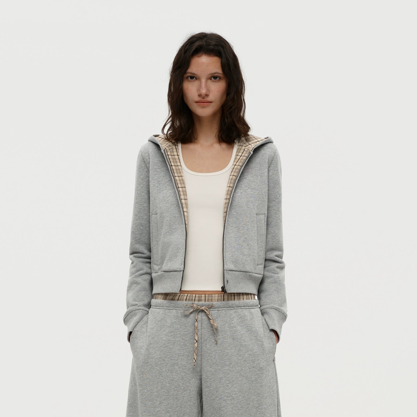 Puki Puki Stylish Checkered Patchwork Sweatpants