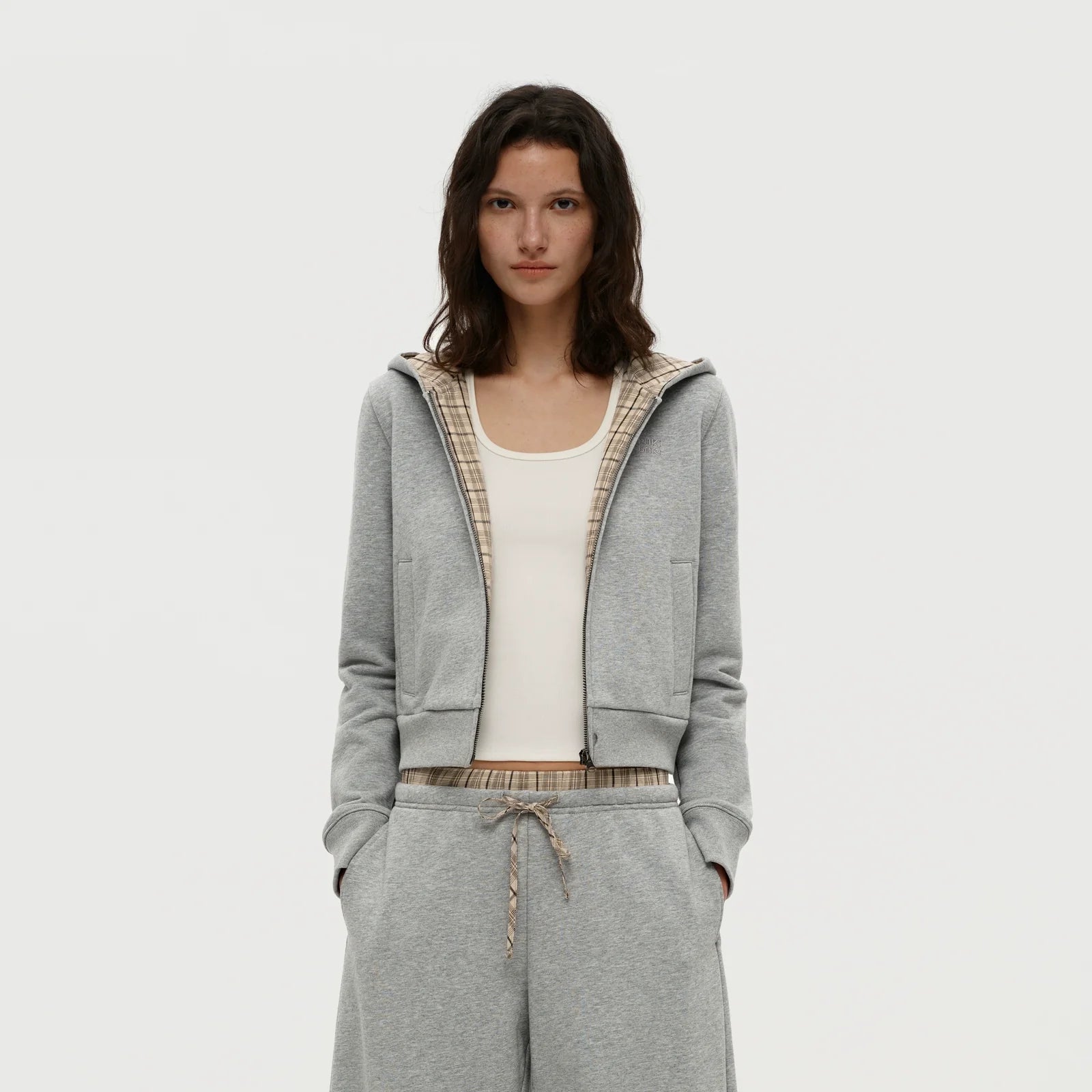 Puki Puki Stylish Checkered Patchwork Sweatpants