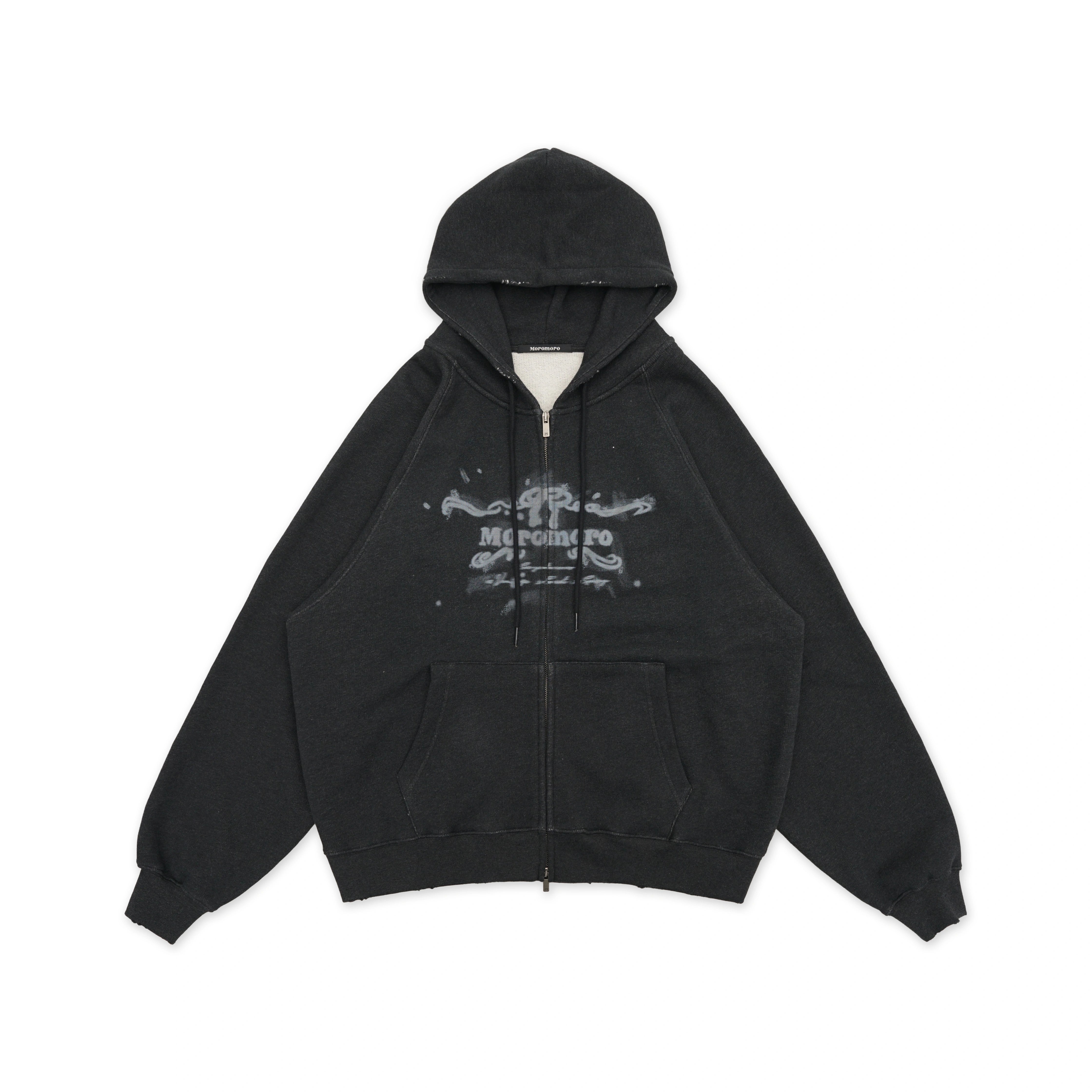 MoroMoro Vintage Graphic Hoodie with Distressed Print for Women