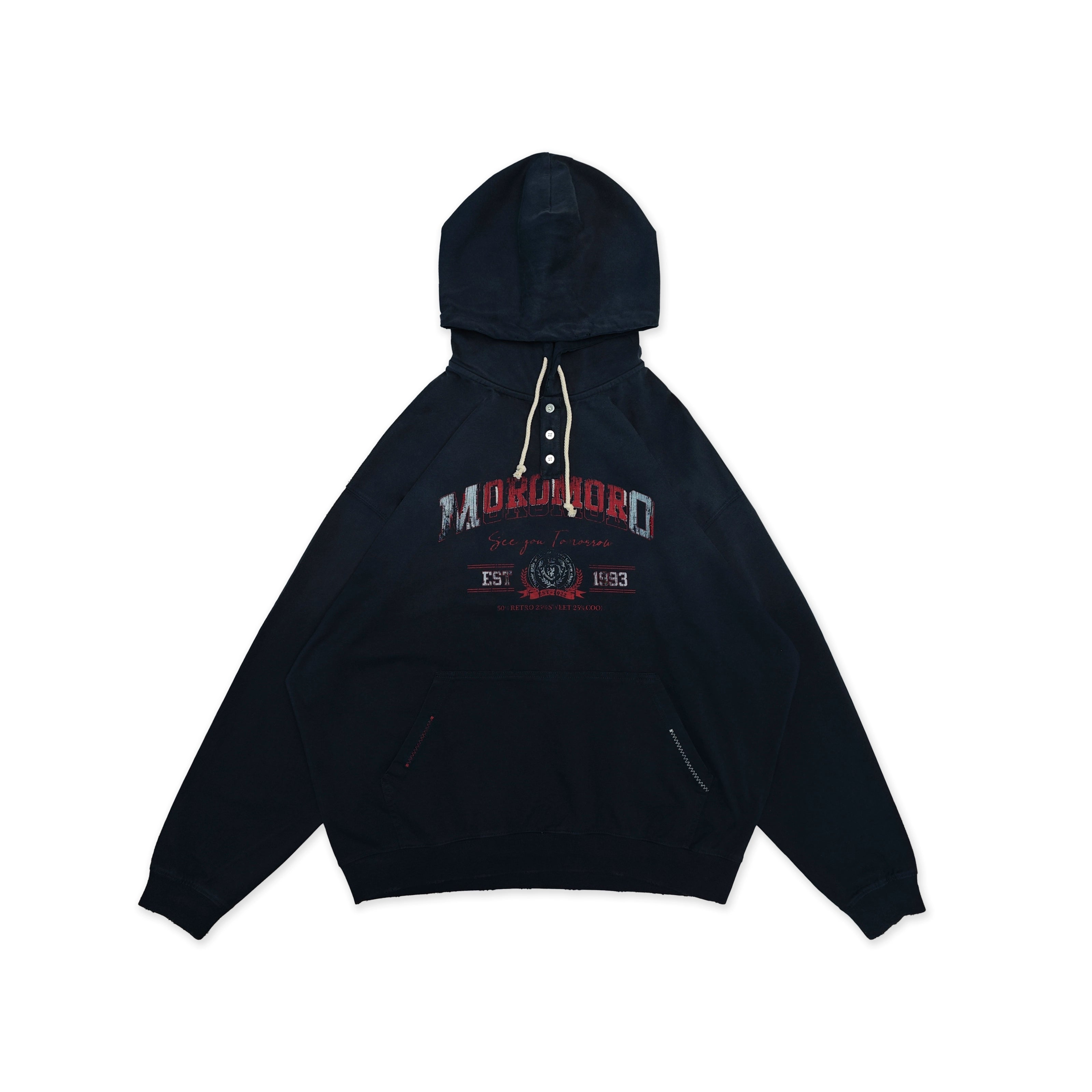 MoroMoro Vintage Color Clash Hooded Sweatshirt