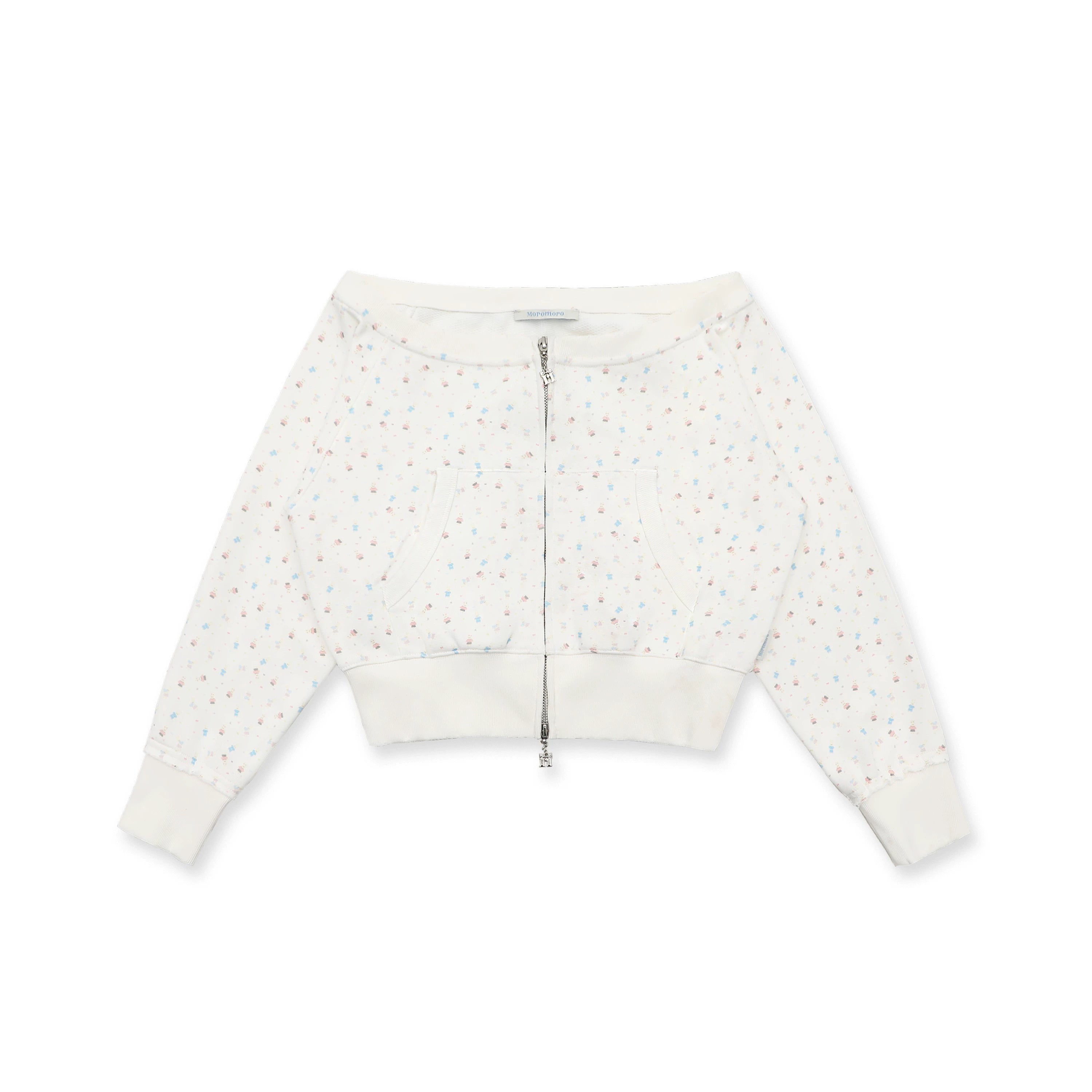 Moromoro Vintage Floral One-Shoulder Sweater