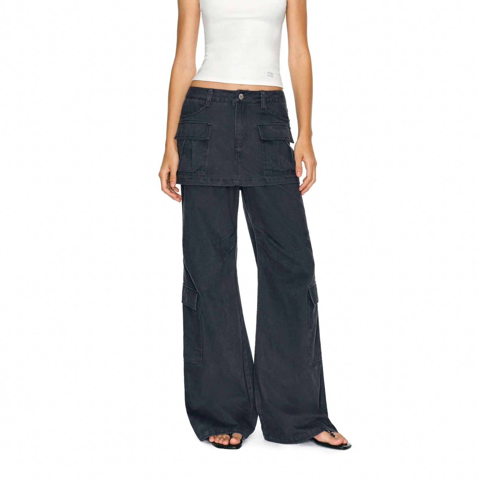 Puki Puki Original Multi-Pockets Denim Skirt Pants