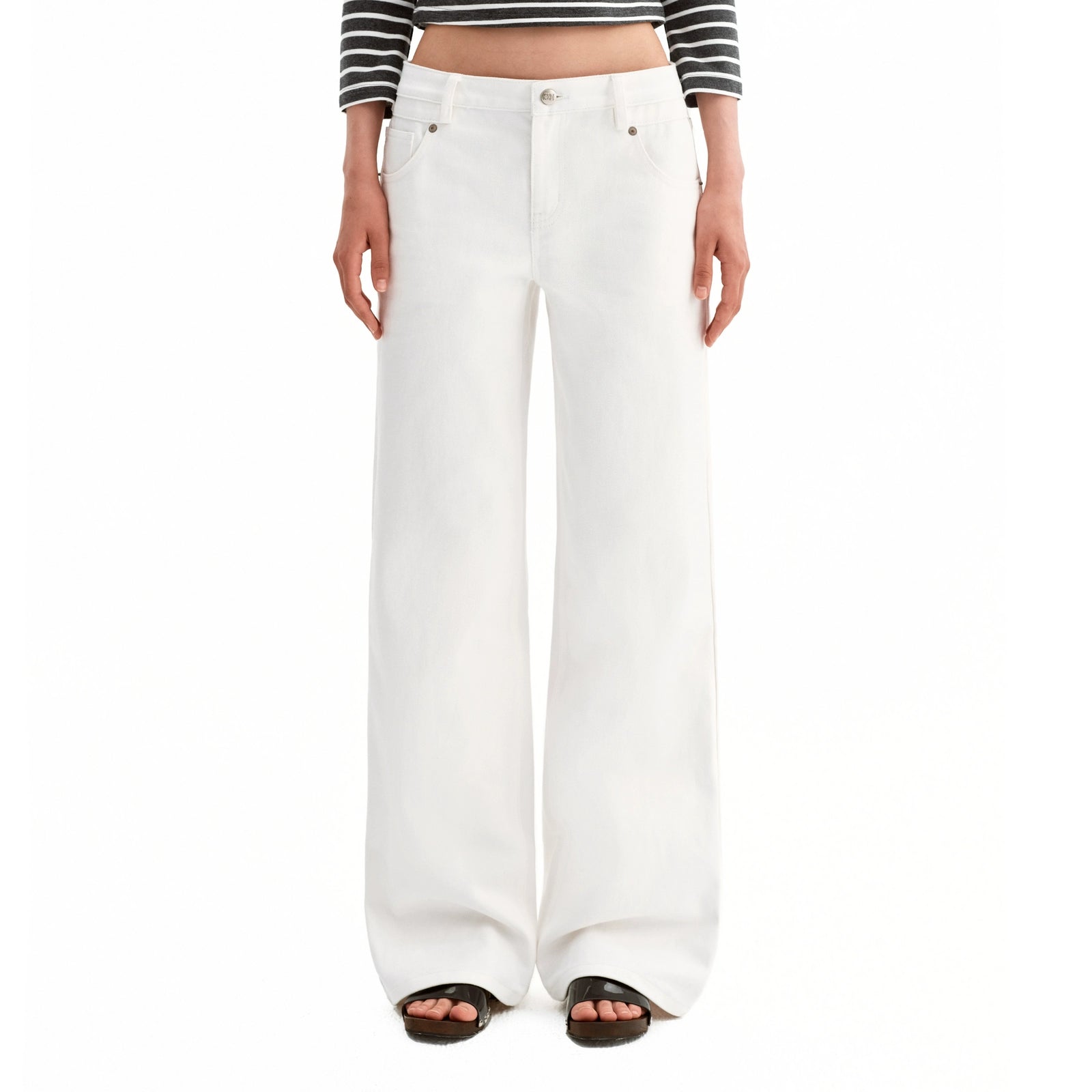Puki Puki Casual Wide Leg White Jeans - Original Classic Style
