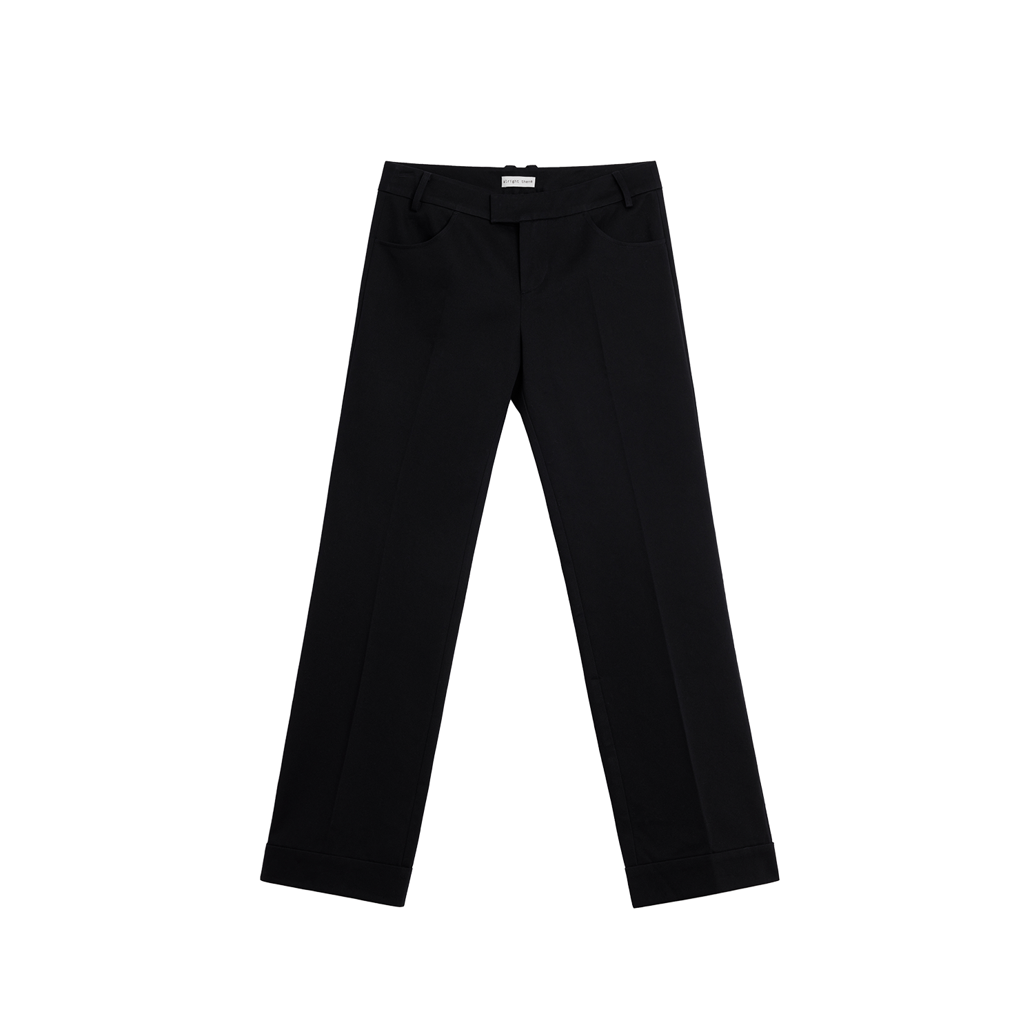 Alright Then Black Combed Cotton Casual Pants