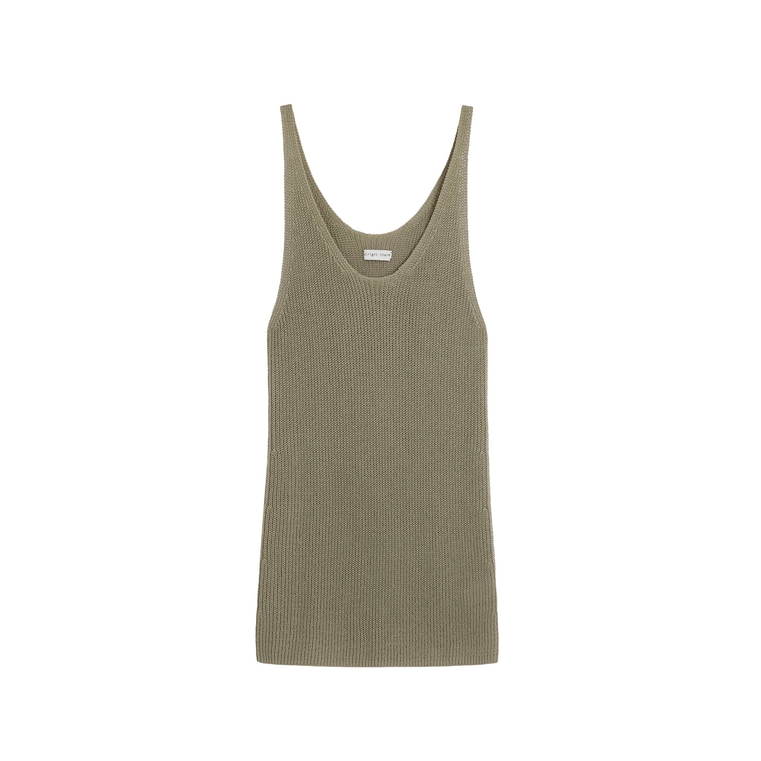 Alright Then Tri-Color U-Neck Knit Tank Top