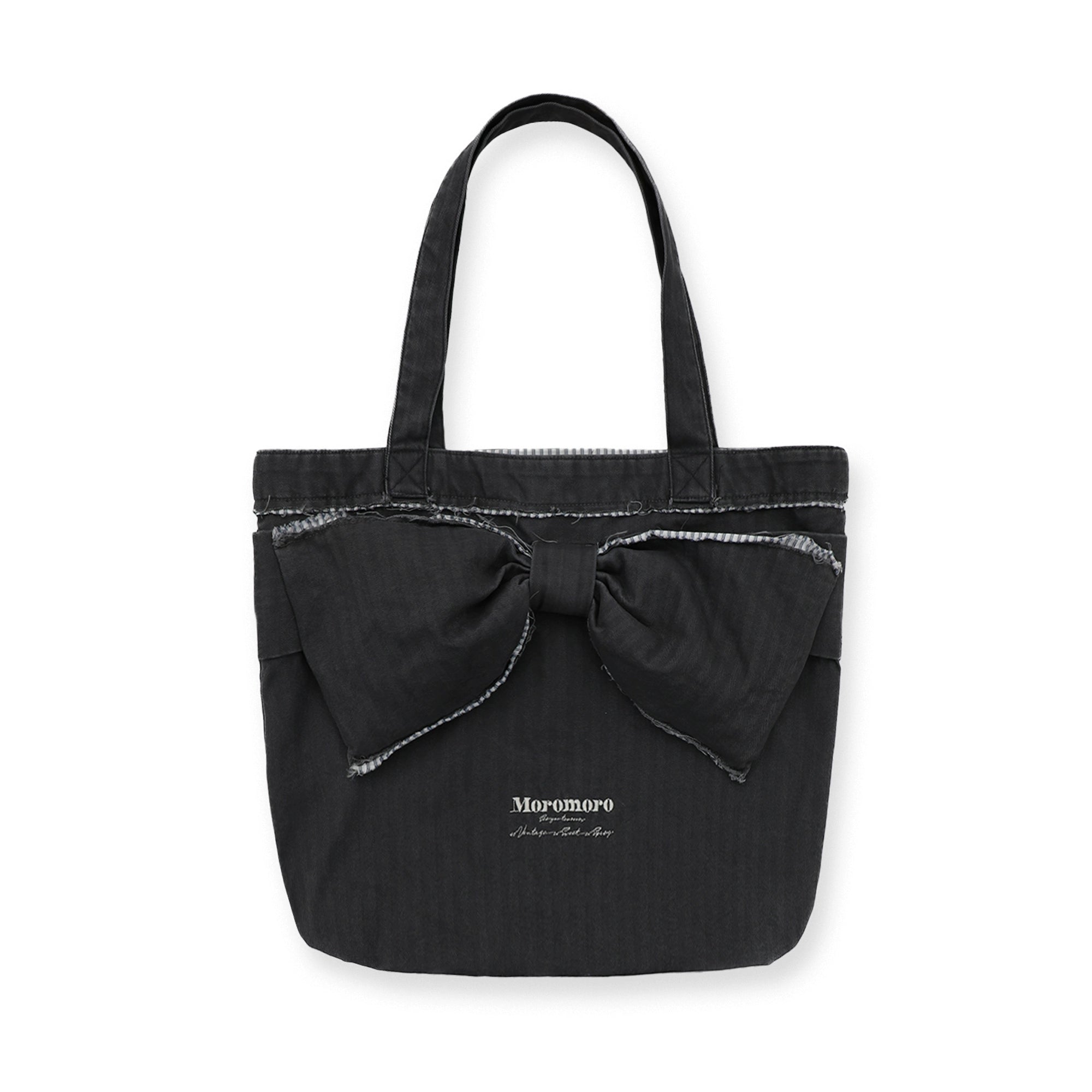 MoroMoro Stylish Large Bow Tote Bag in Army Green & Classic Black