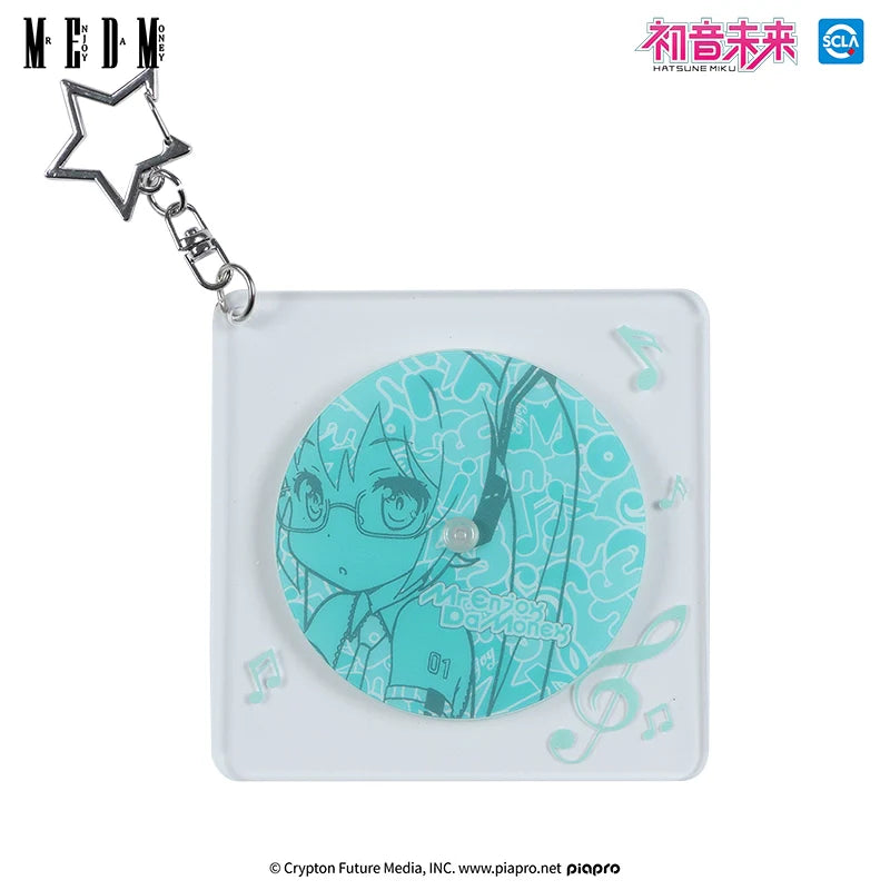 MEDM MEDMx Hatsune Miku co-branded series of peripheral record-shaped acrylic keychain decorative pendant decorations