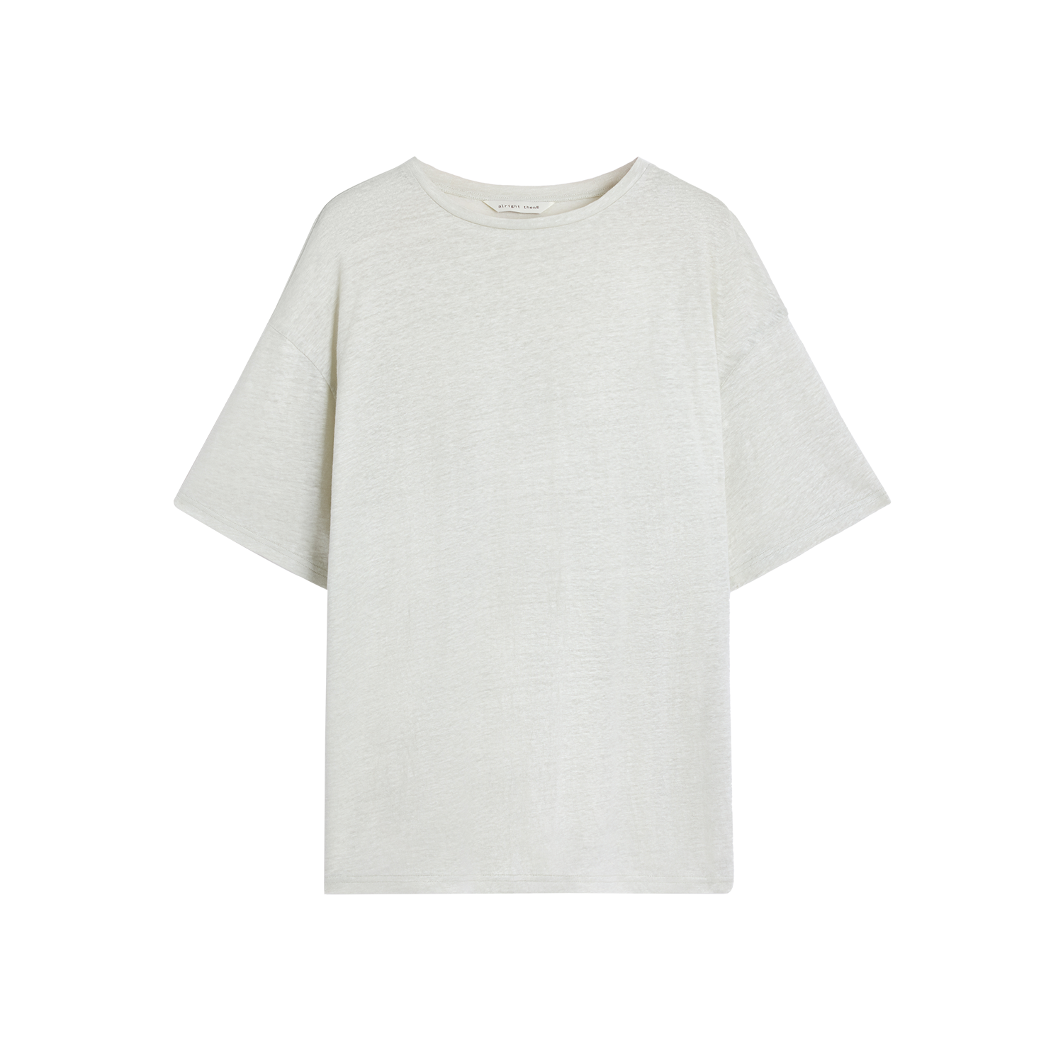 Alright Then Tri-Color Basic Linen Round Neck T-Shirt