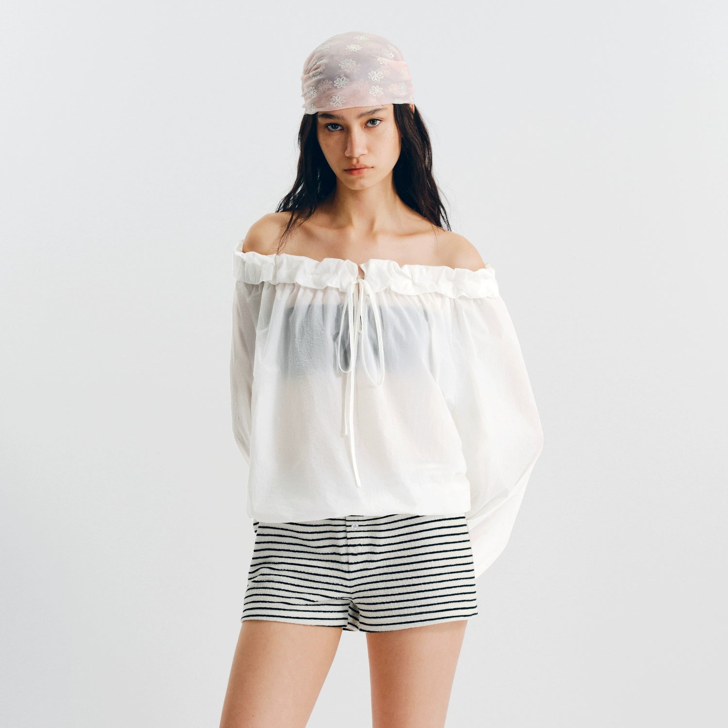 Puki Puki UPF50+ One-Shoulder Lace Sunscreen Top
