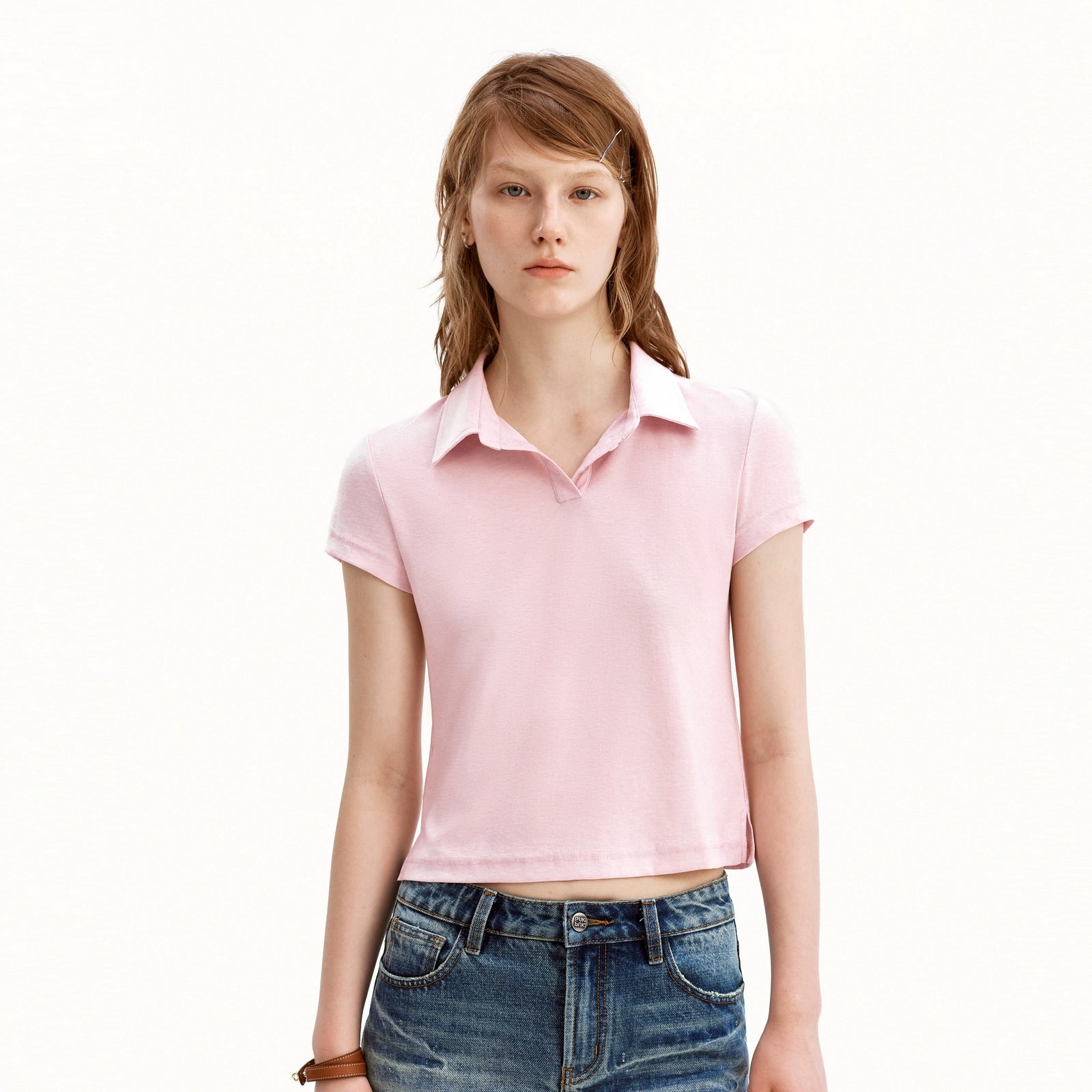 Puki Puki Slim Fit Tencel Polo Shirt for Women