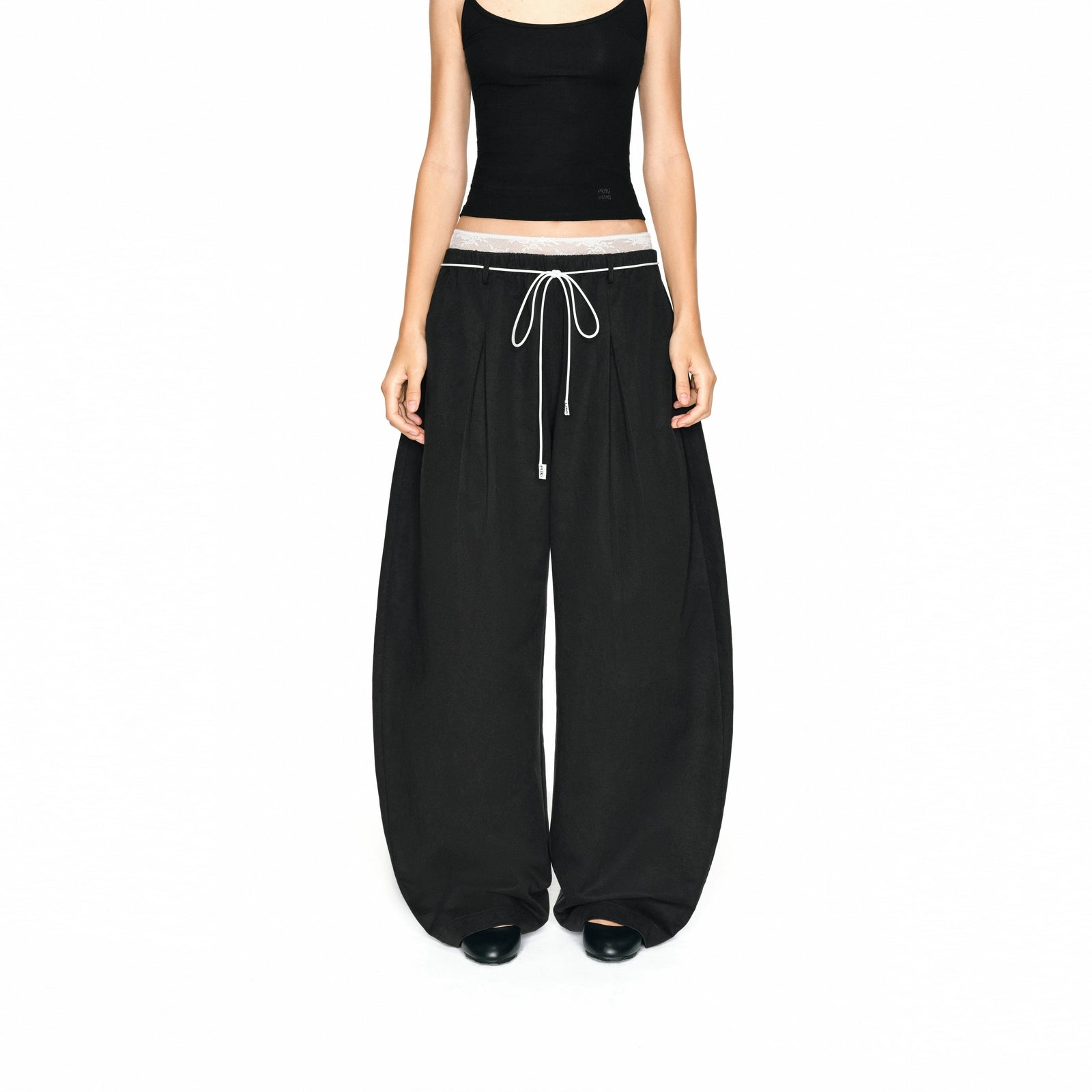 Puki Puki Casual Double Waist Slouchy Pants