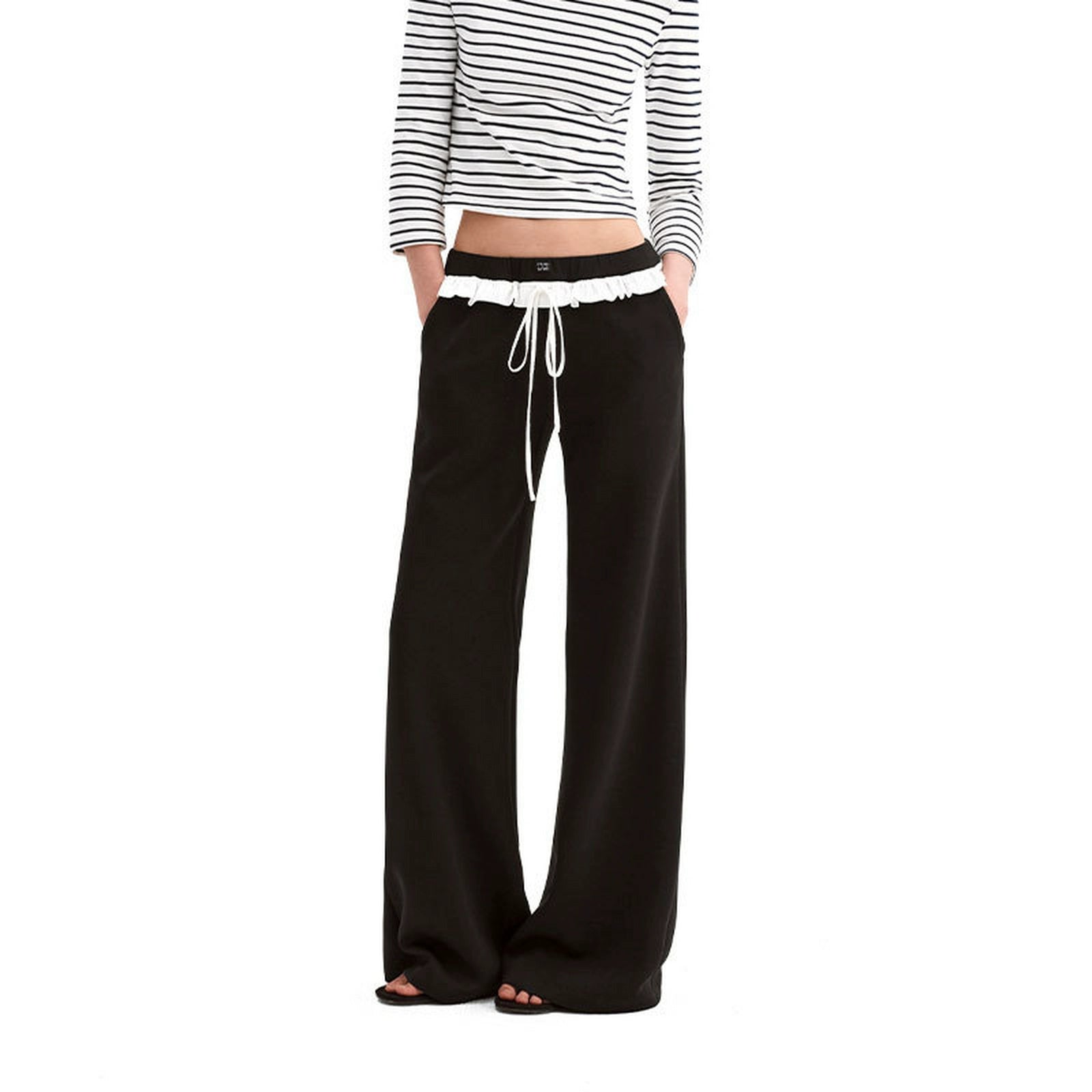 Puki Puki Premium Lace Patchwork Wide-Leg Pants