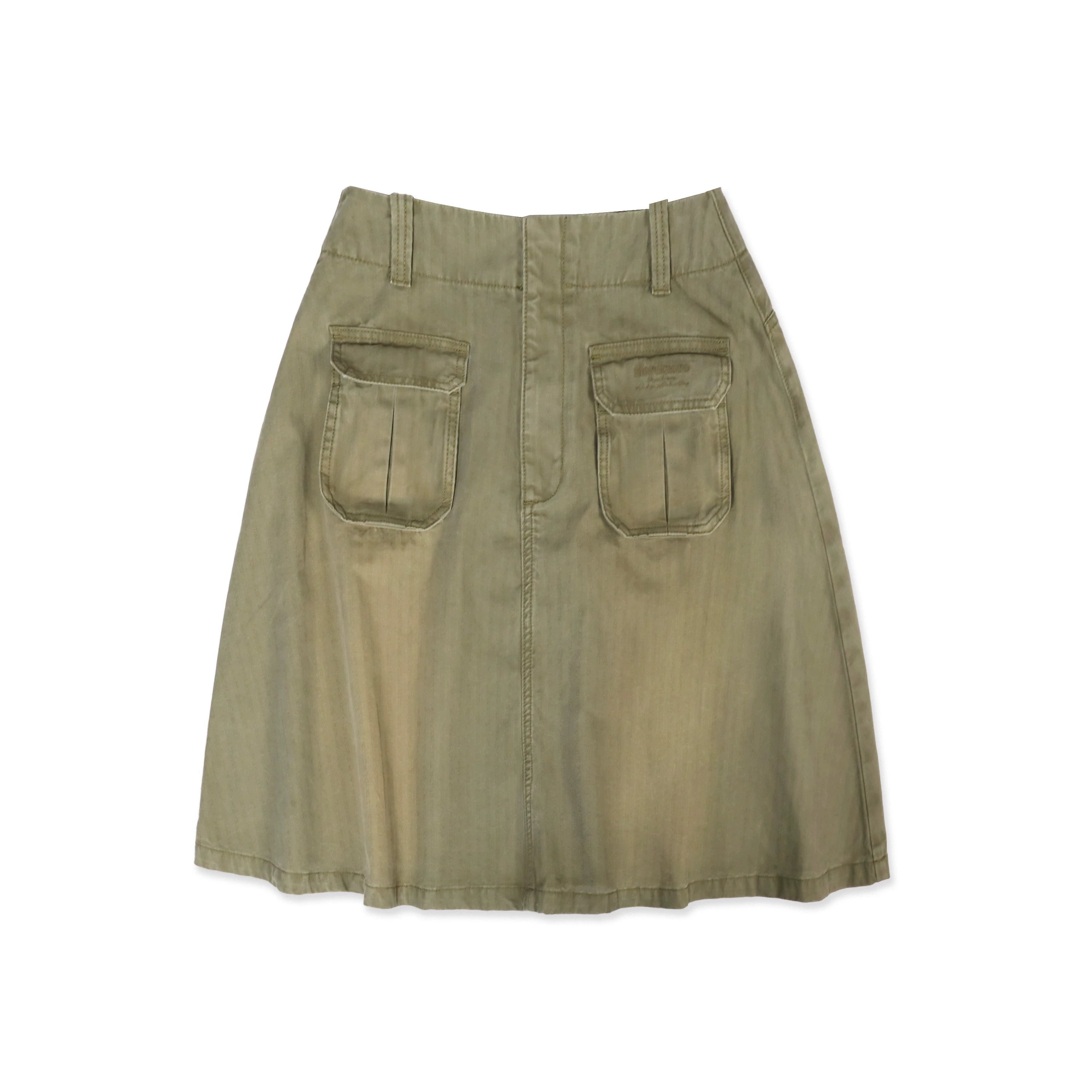MoroMoro Vintage Spliced A-Line Skirt with Pockets