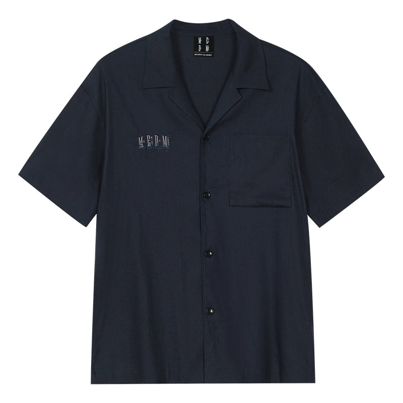 MEDM Stylish Linen Short-Sleeve Shirt for Summer