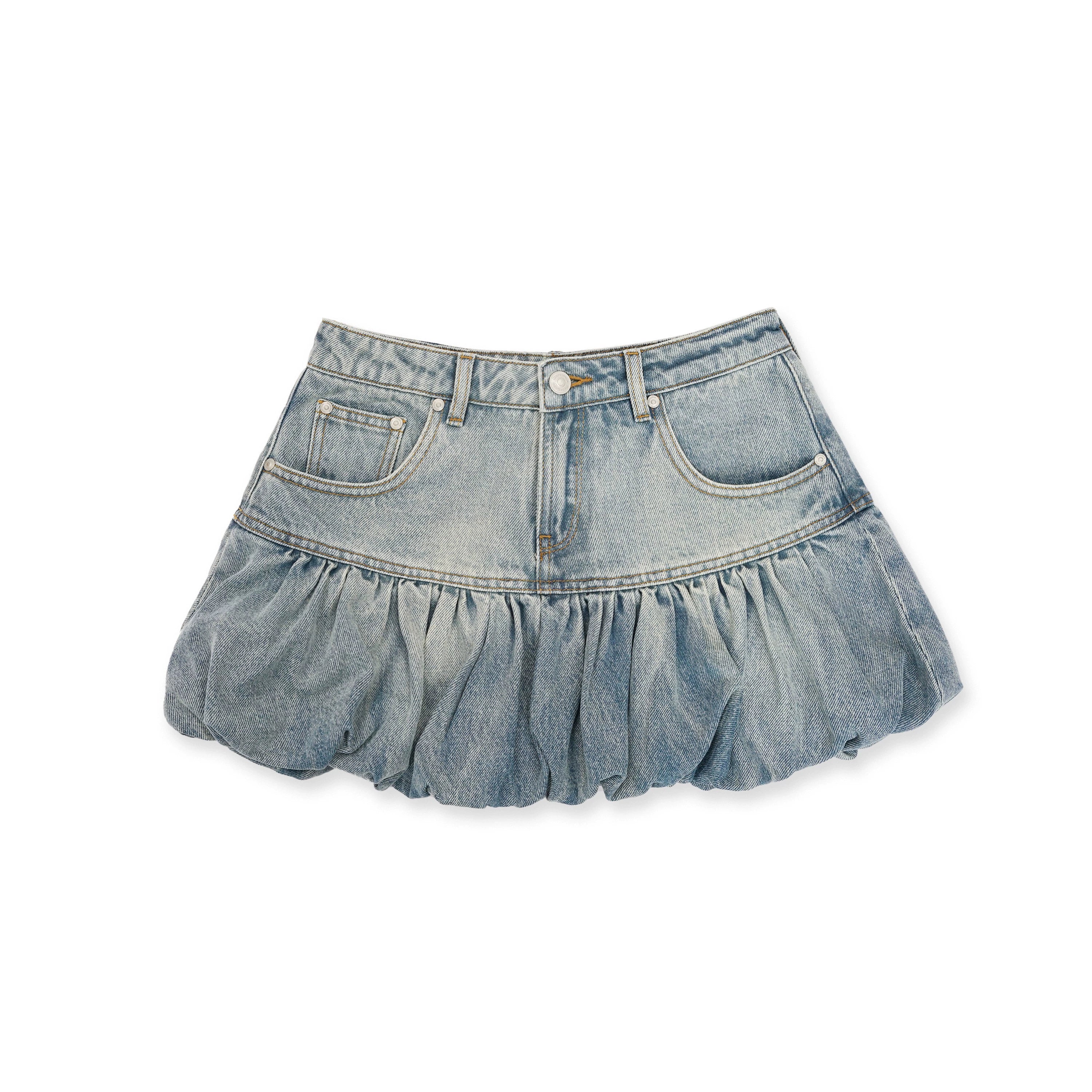 MoroMoro Summer Retro Denim Bustier Skirt