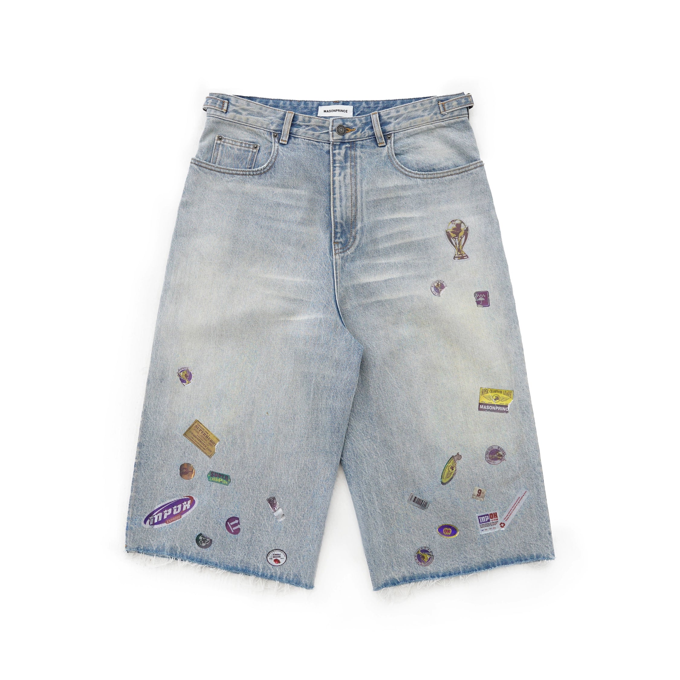 Mason Prince Vintage Light Blue Patchwork Denim Pants