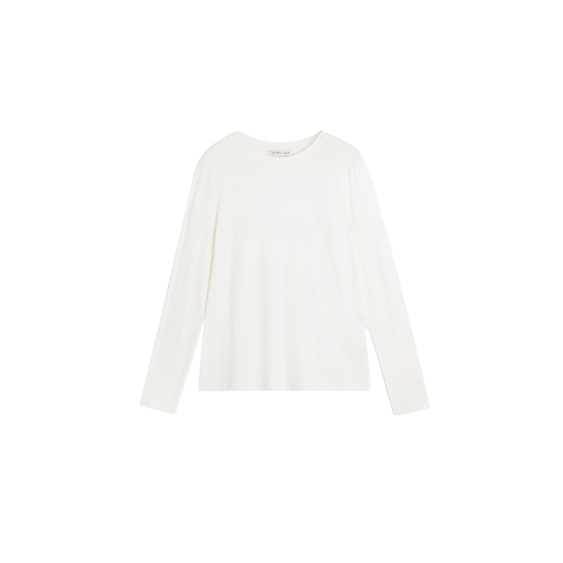 Alright Then Cotton and Silk Round Neck Basic Top