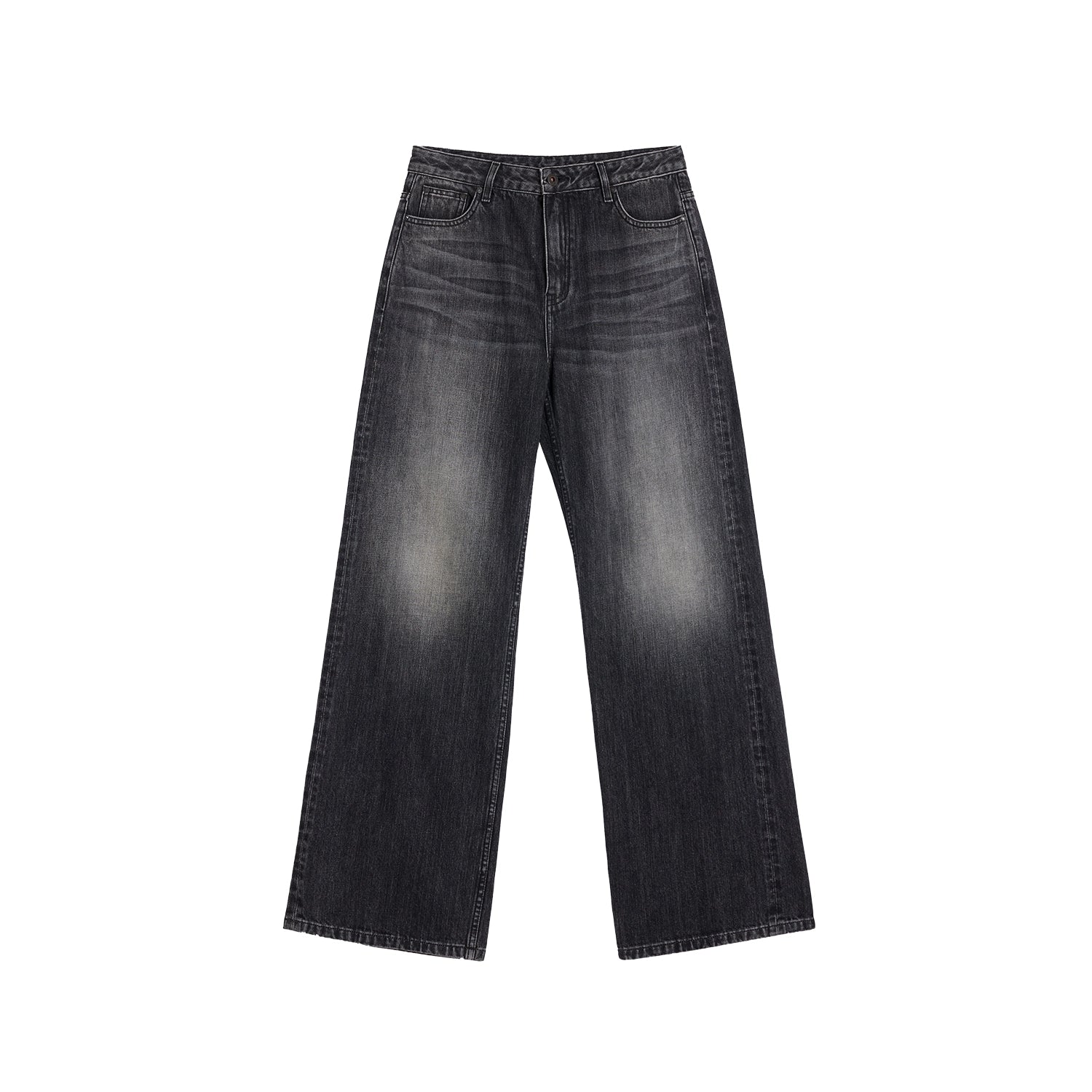 Alright Then Vintage High-Low Waist Jeans - Black