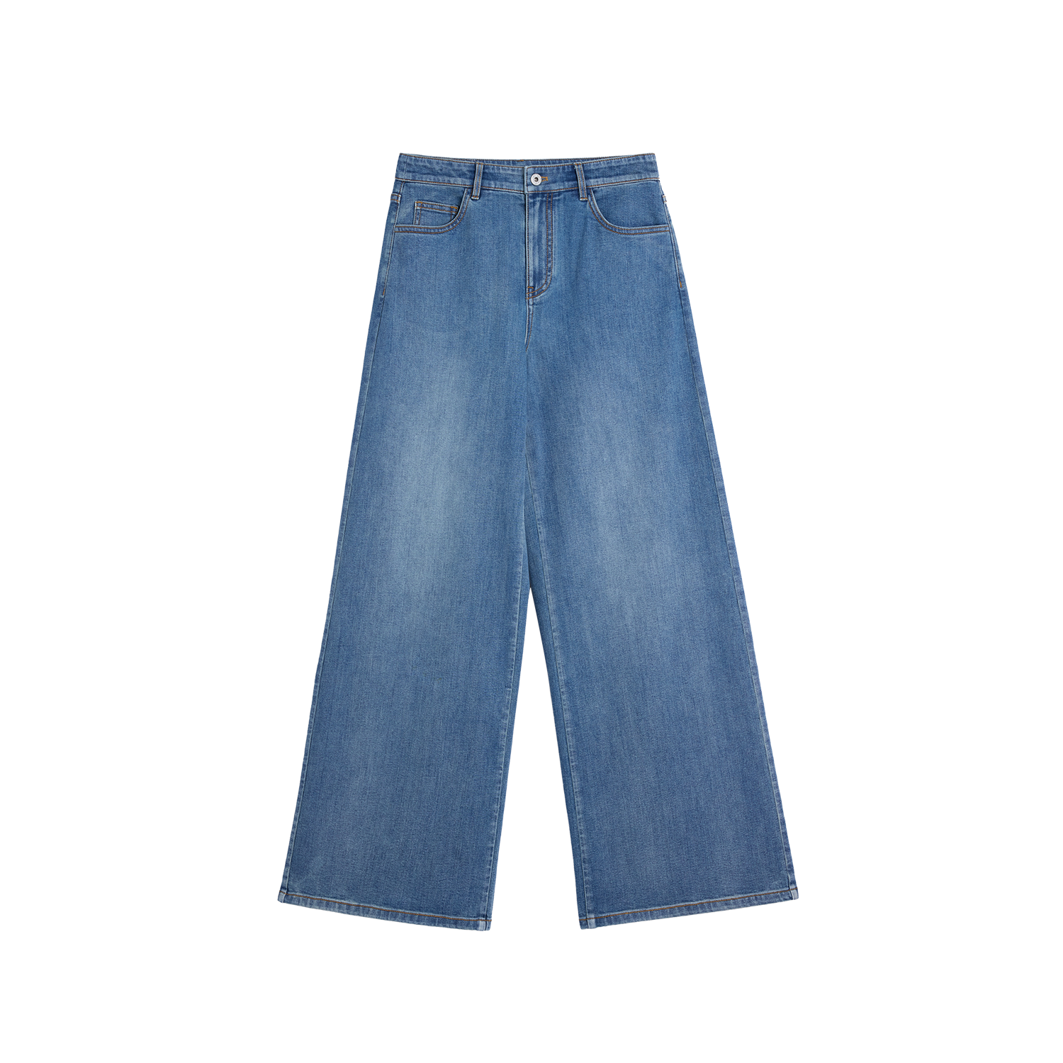 Alright Then Mid-Rise Wide Leg Denim Trousers